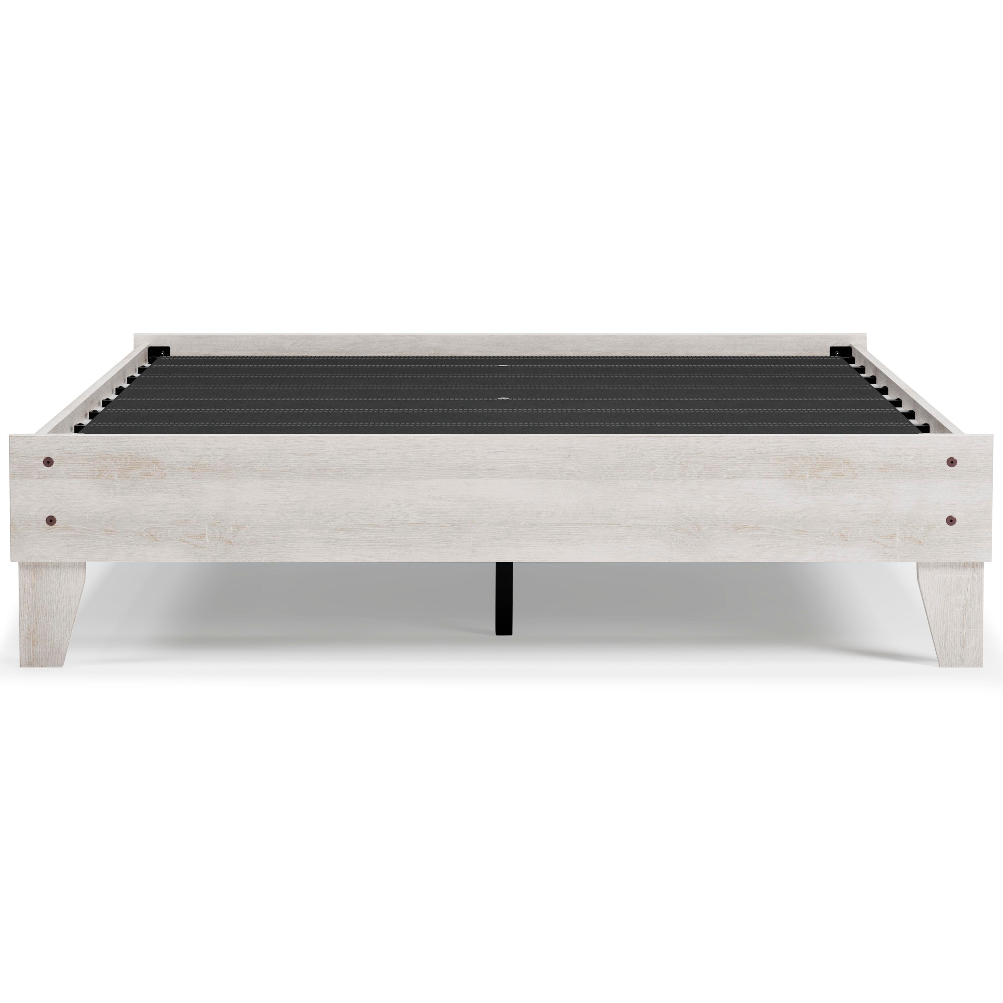 Shawburn Queen Platform Bed with Mattress, Whitewash, large