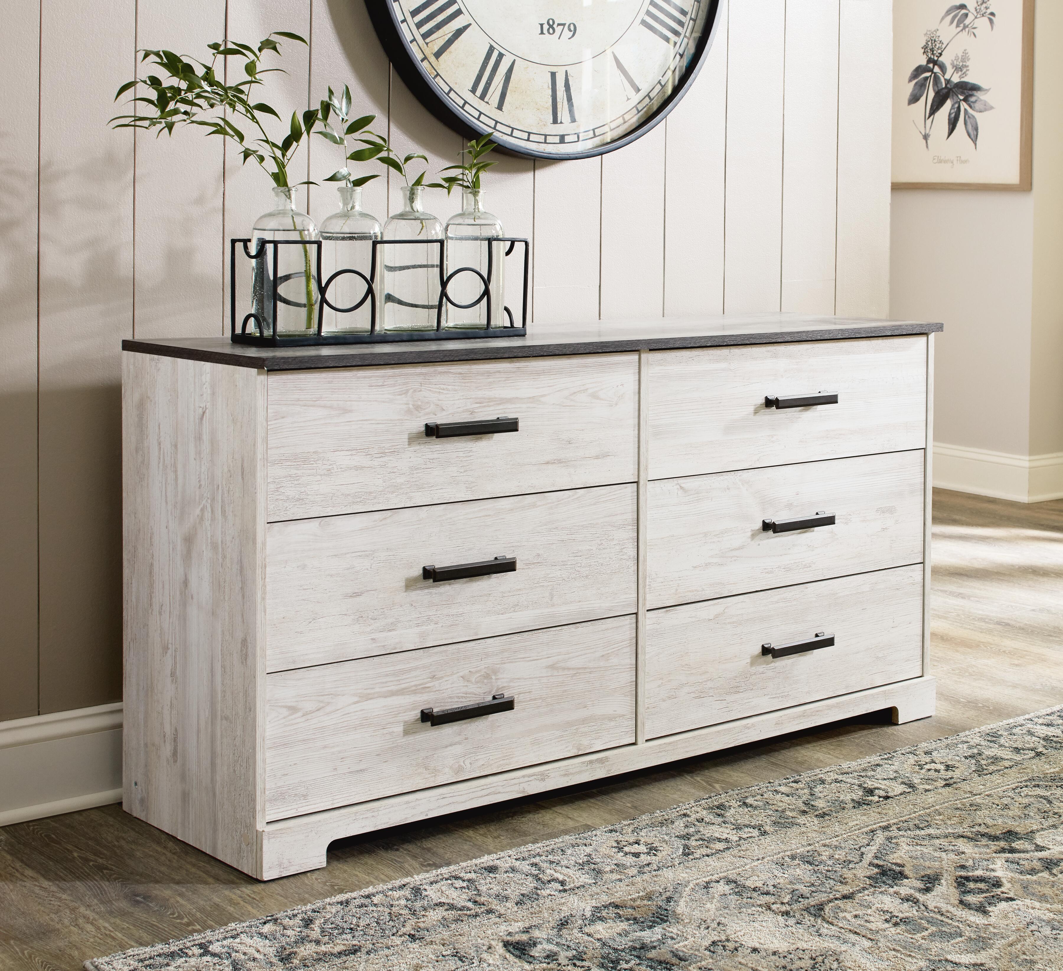Shawburn Dresser, Whitewash/Charcoal Gray, rollover