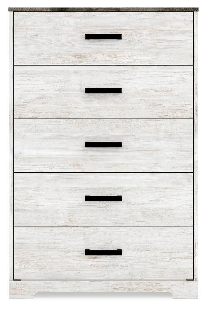 Shawburn Chest of Drawers, Whitewash/Charcoal Gray, large