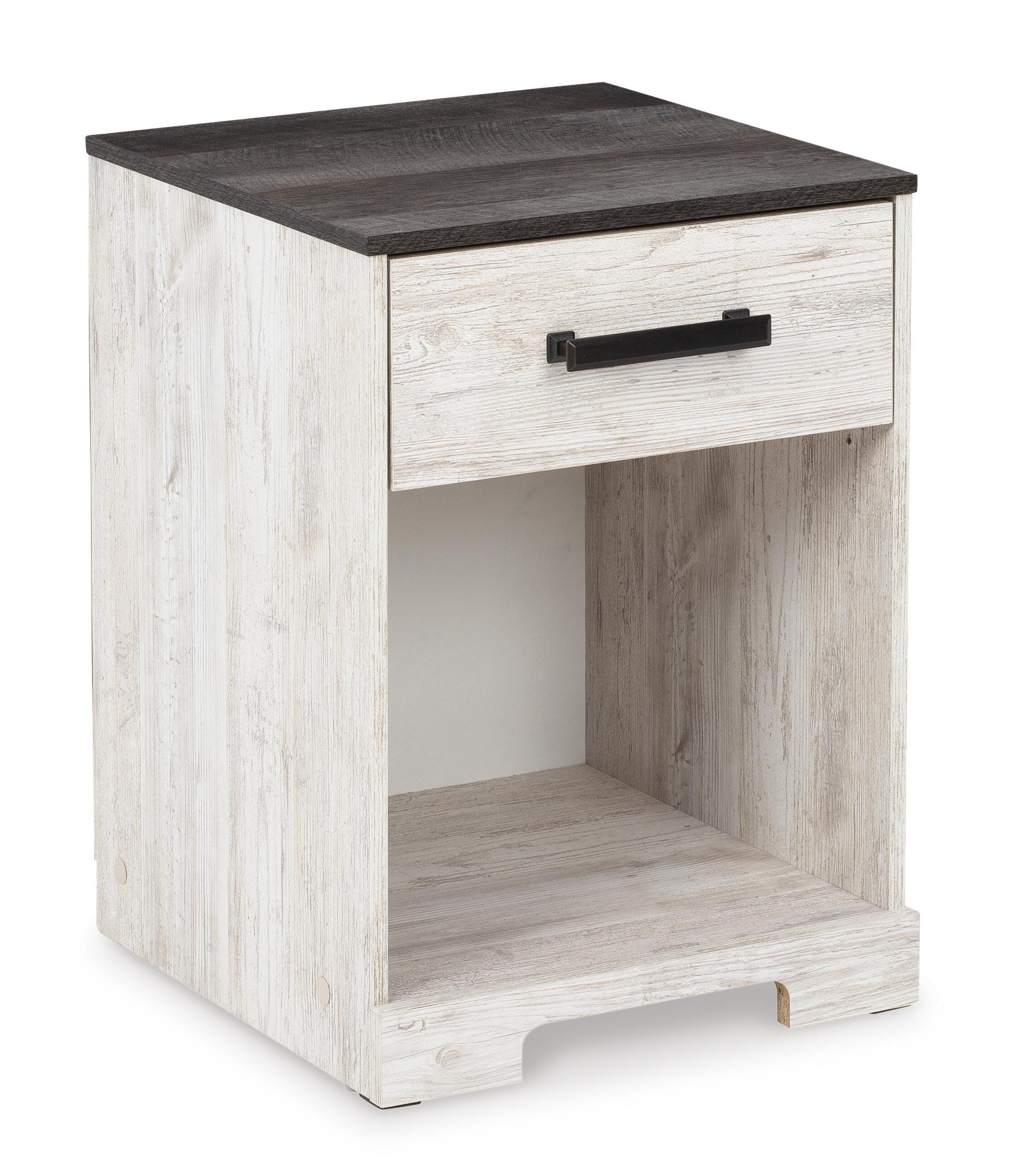 Shawburn Nightstand, Whitewash/Charcoal Gray, large