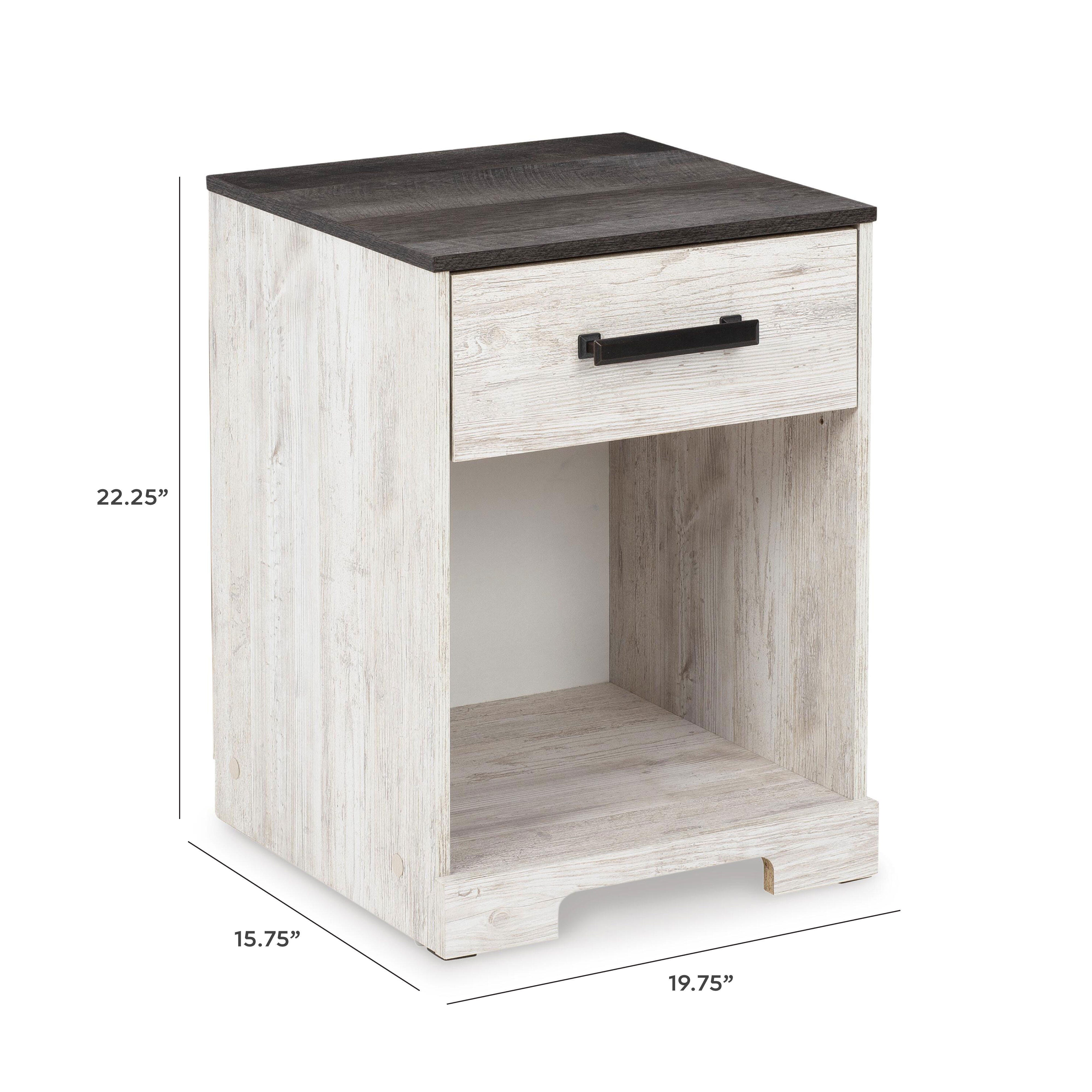 Shawburn Nightstand, Whitewash/Charcoal Gray, large
