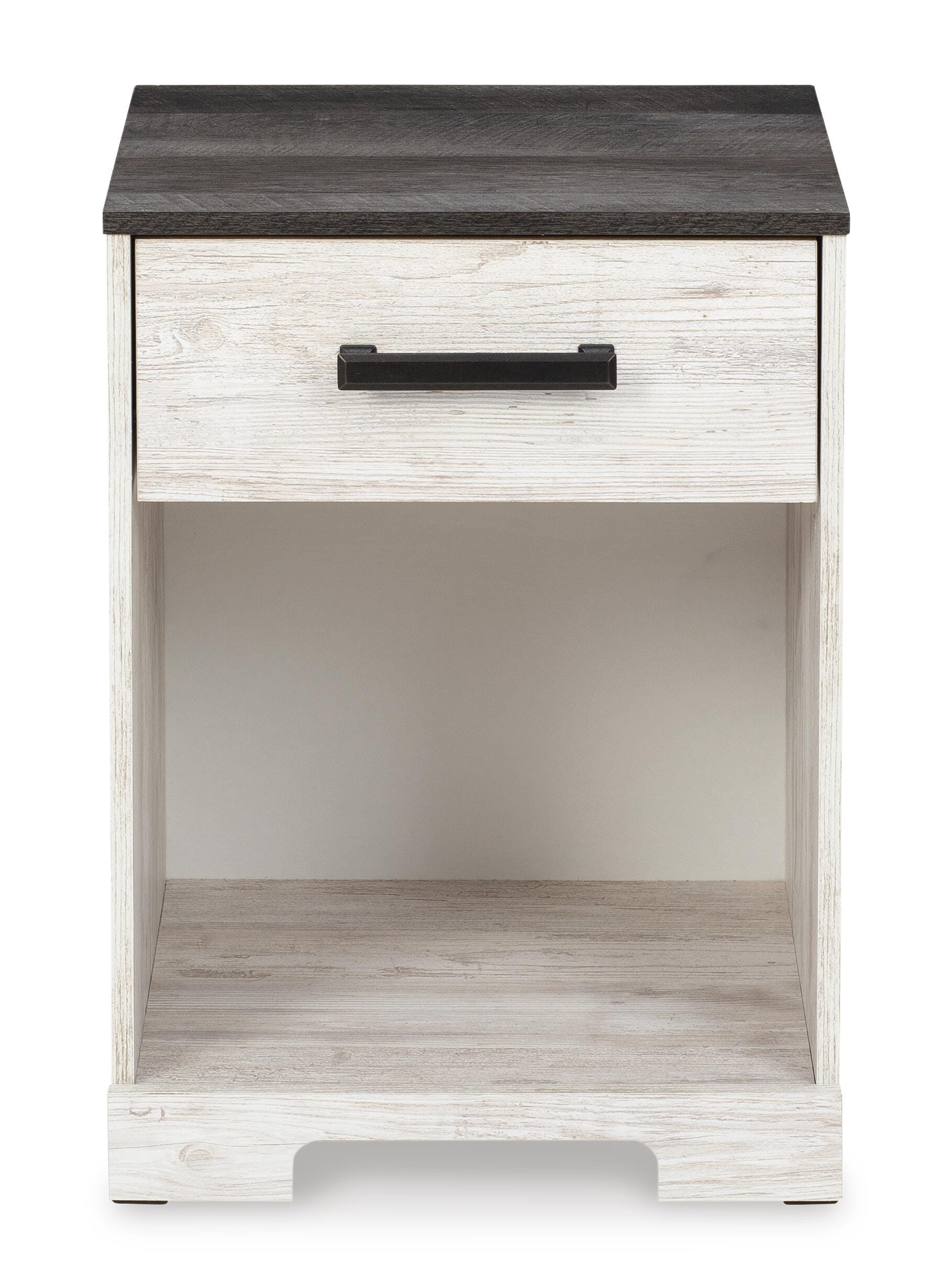 Shawburn Nightstand, Whitewash/Charcoal Gray, large