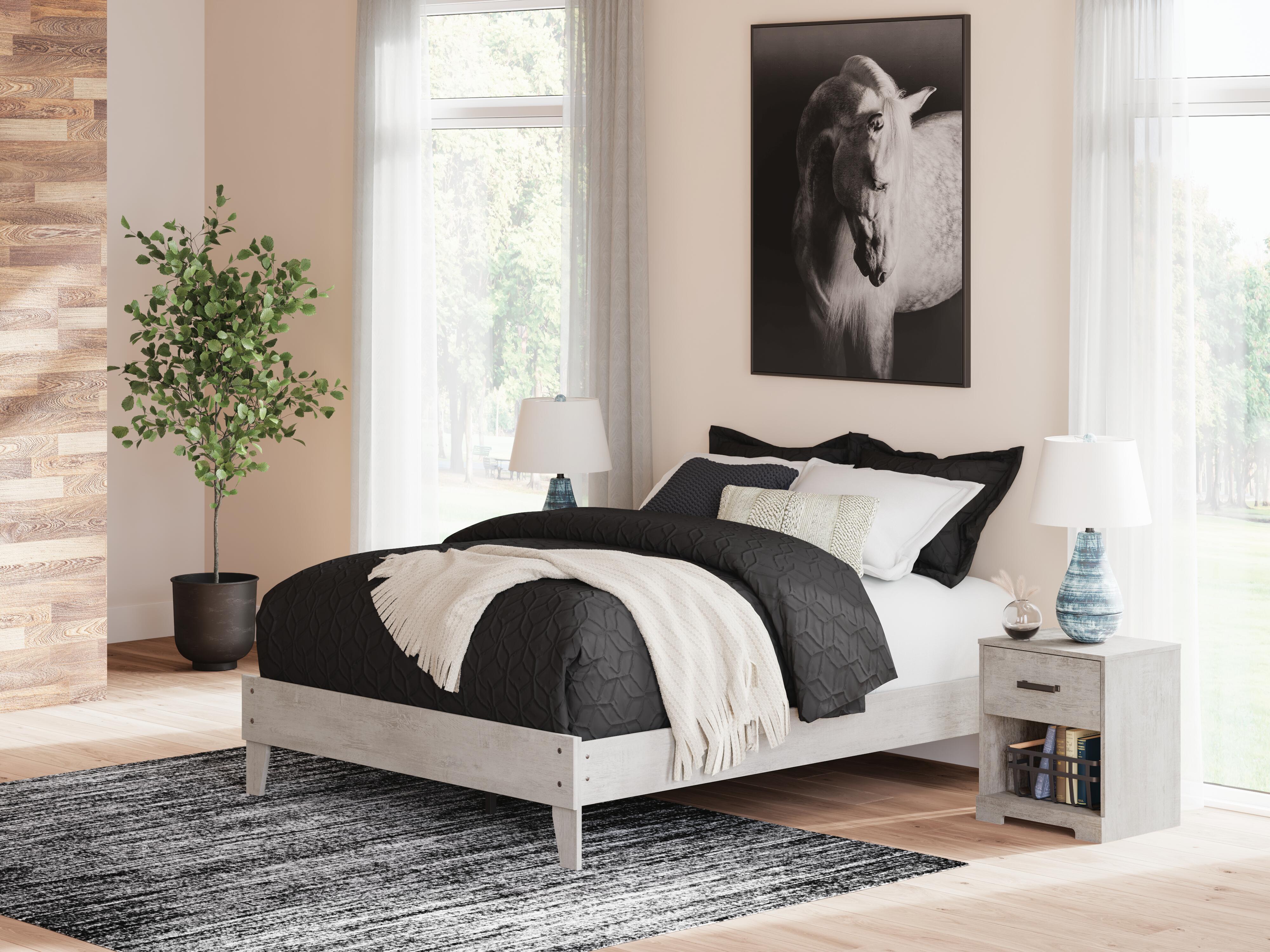 Shawburn Queen Platform Bed, Gray, rollover