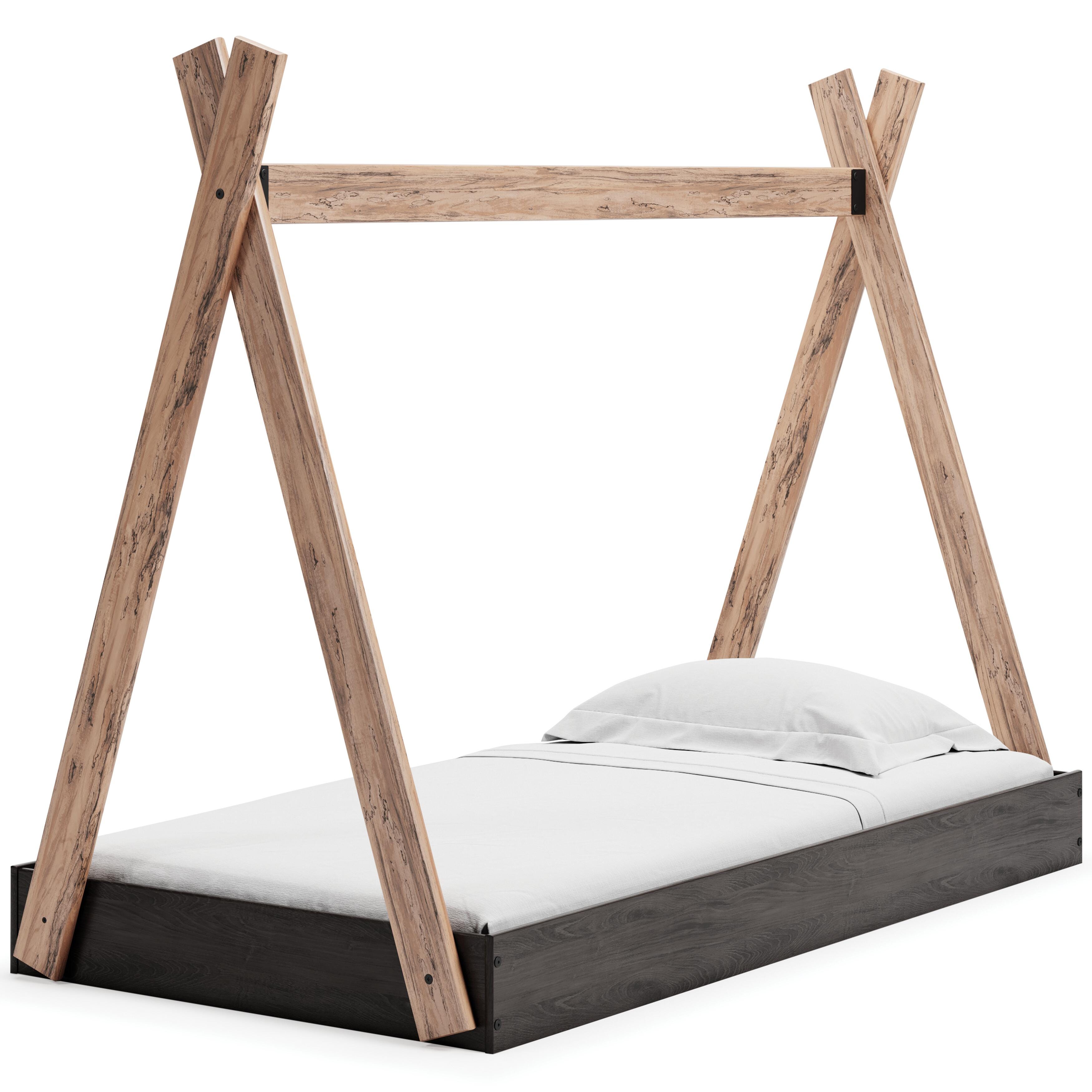 Piperton Twin Tent Complete Bed in Box, Two-tone Brown/Charcoal, large