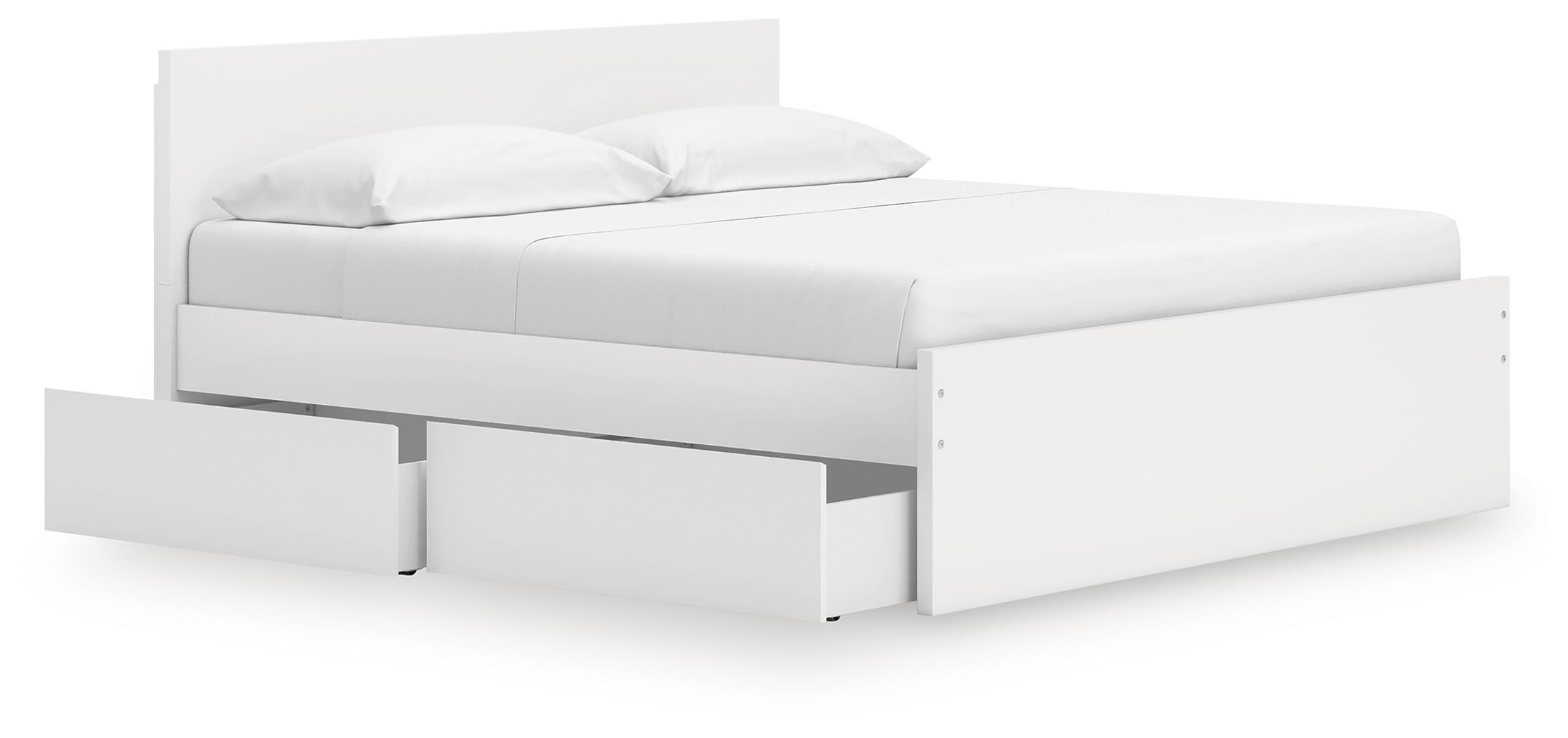 Cama de plataforma Onita King con panel y almacenamiento - image 3