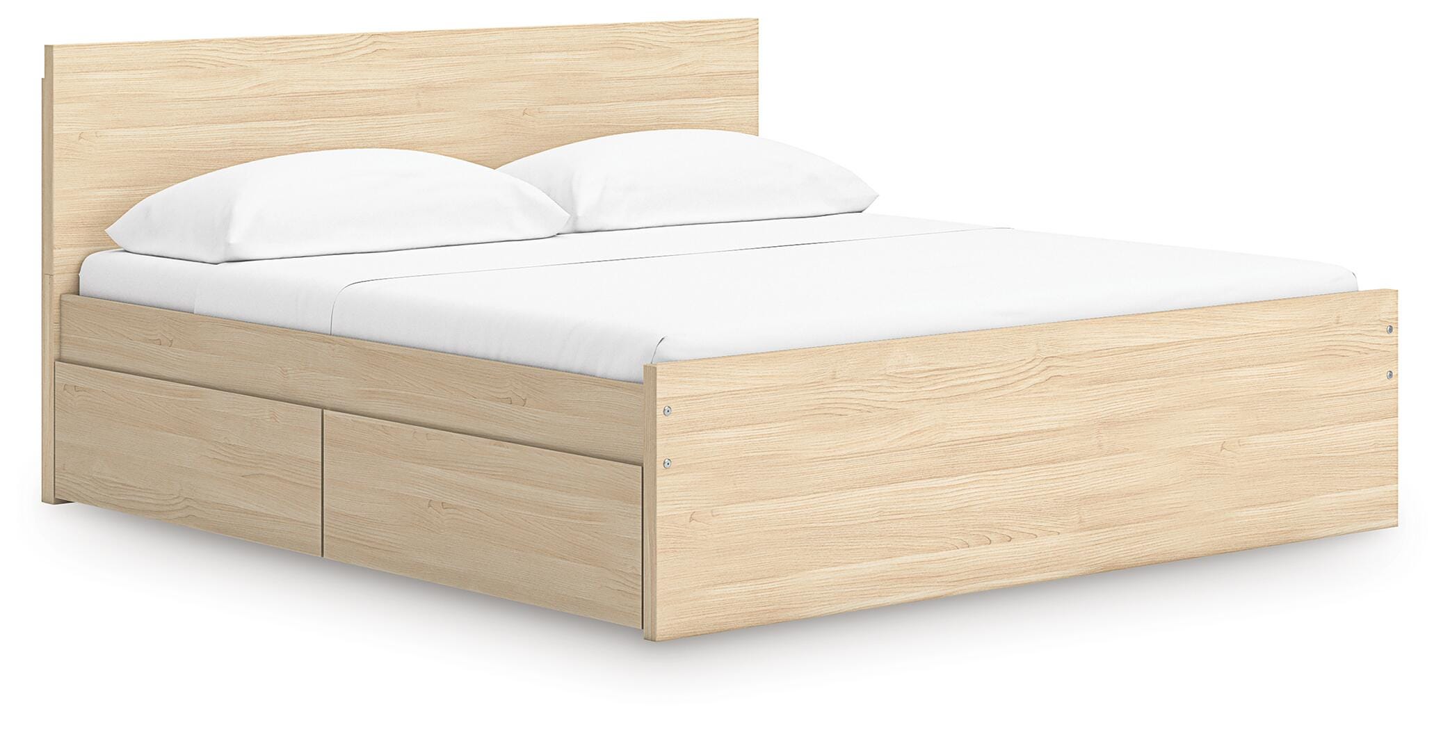 Cama de plataforma con paneles Onita King y 2 cajones de almacenamiento laterales