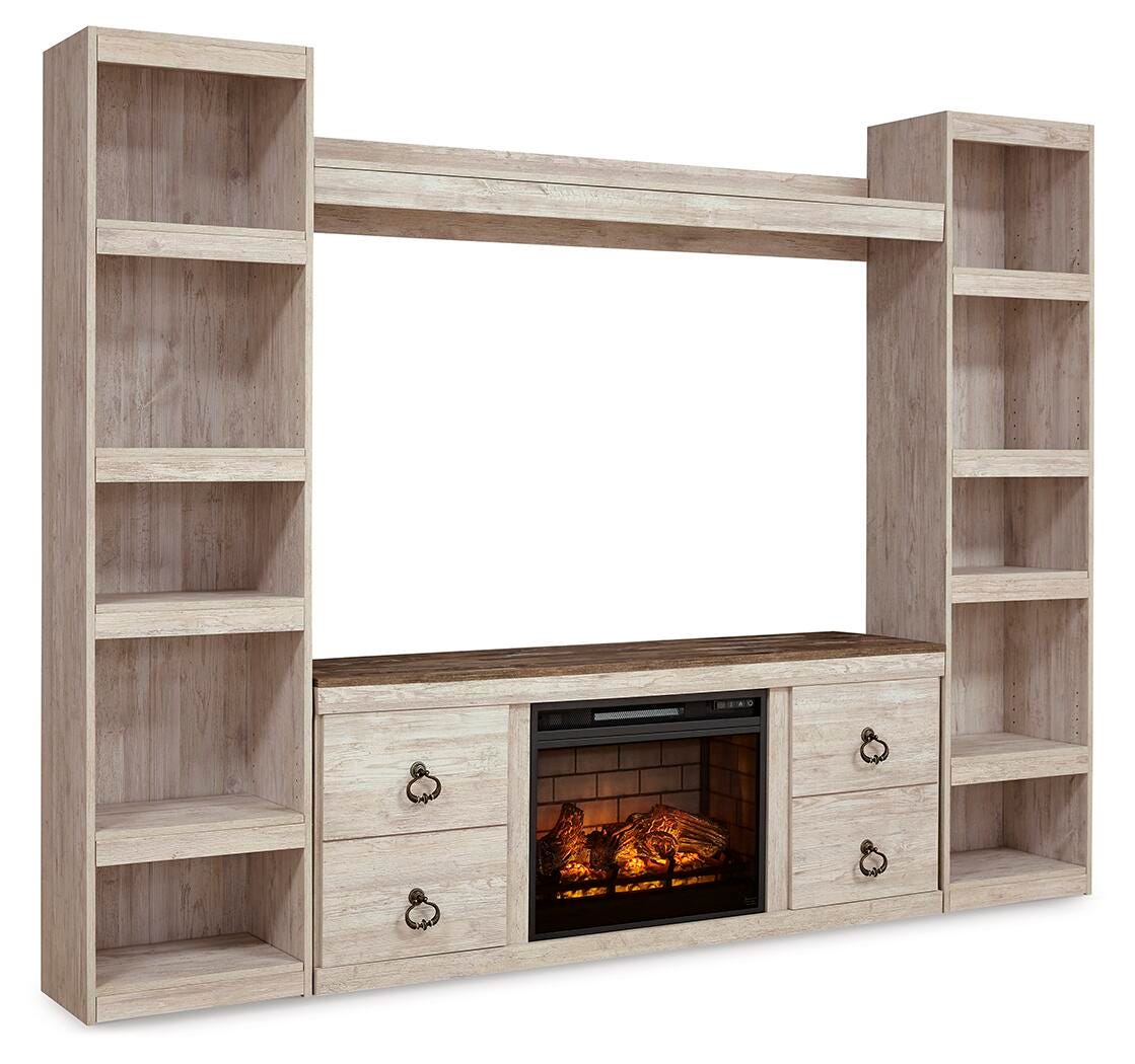 Willowton 4-Piece Entertainment Center with Electric Fireplace, , large