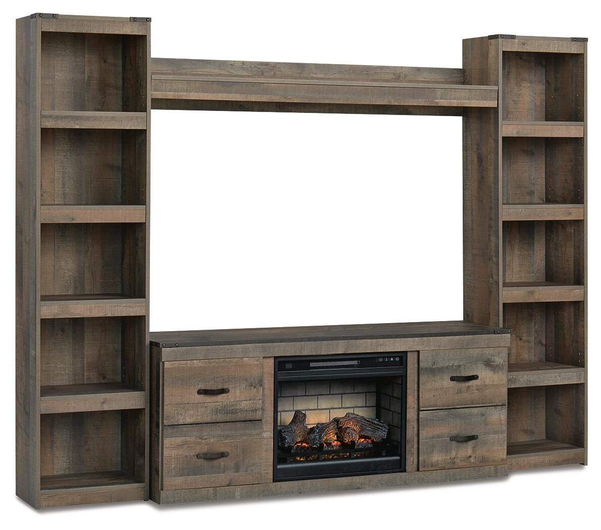 Trinell 4-Piece Entertainment Center with Electric Fireplace, , large