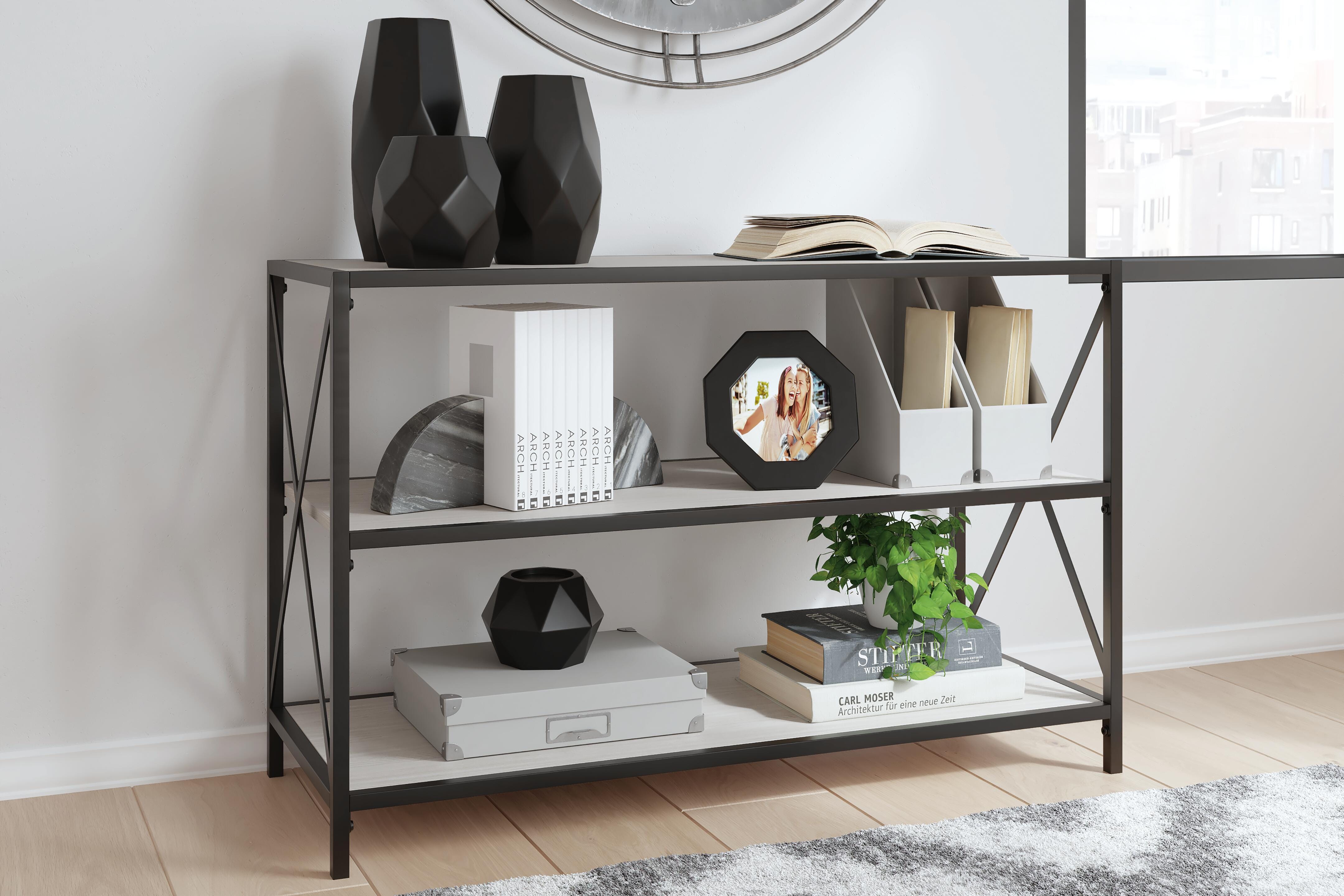 Bayflynn Bookcase, White/Black, large