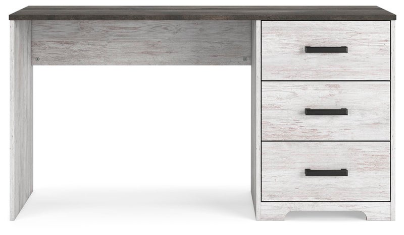 Shawburn 54" Home Office Desk, White/Dark Charcoal Gray