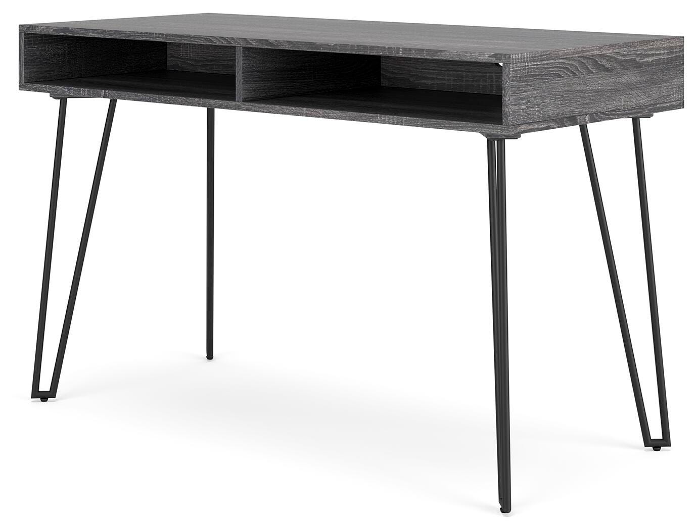 Strumford Home Office Desk, Charcoal/Black, large