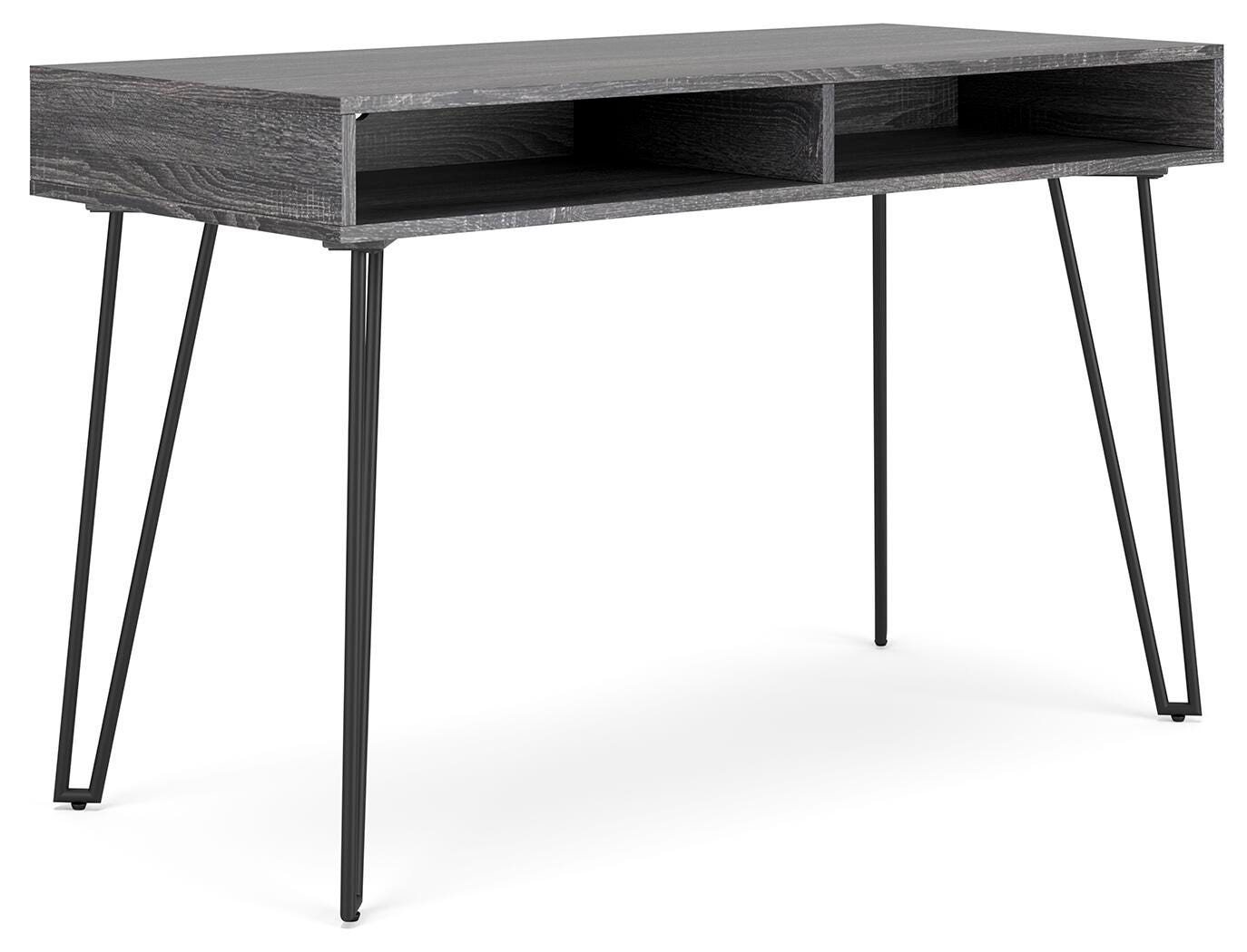 Strumford Home Office Desk, Charcoal/Black, large