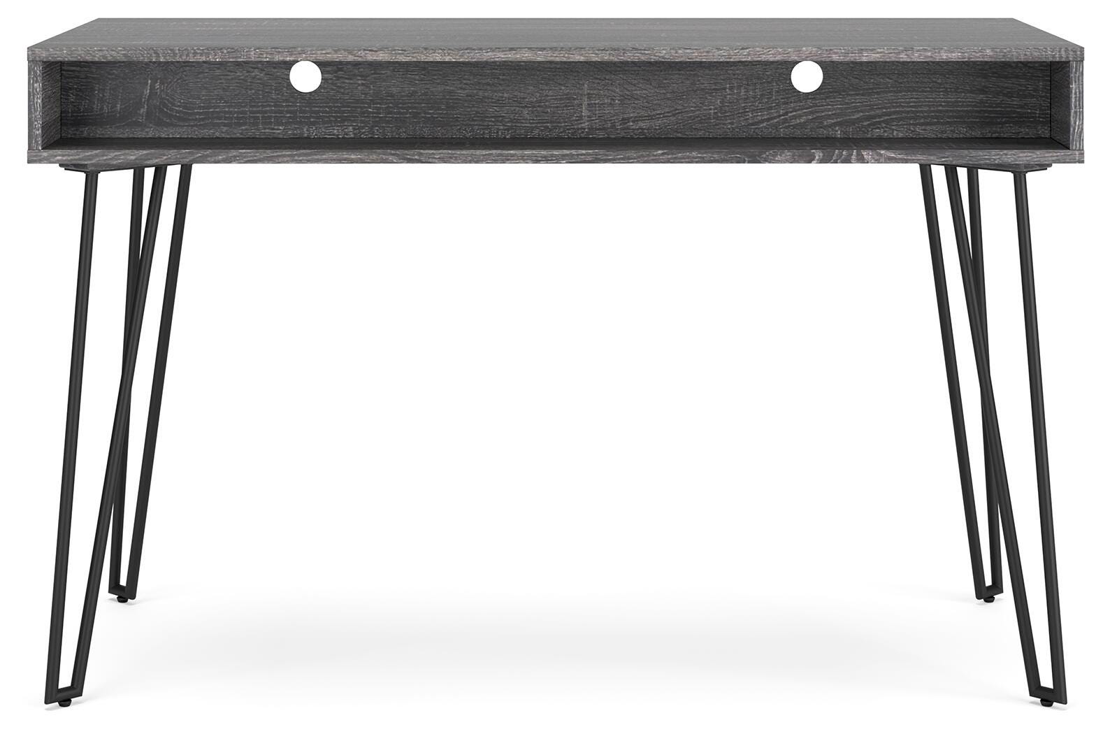 Strumford Home Office Desk, Charcoal/Black, large