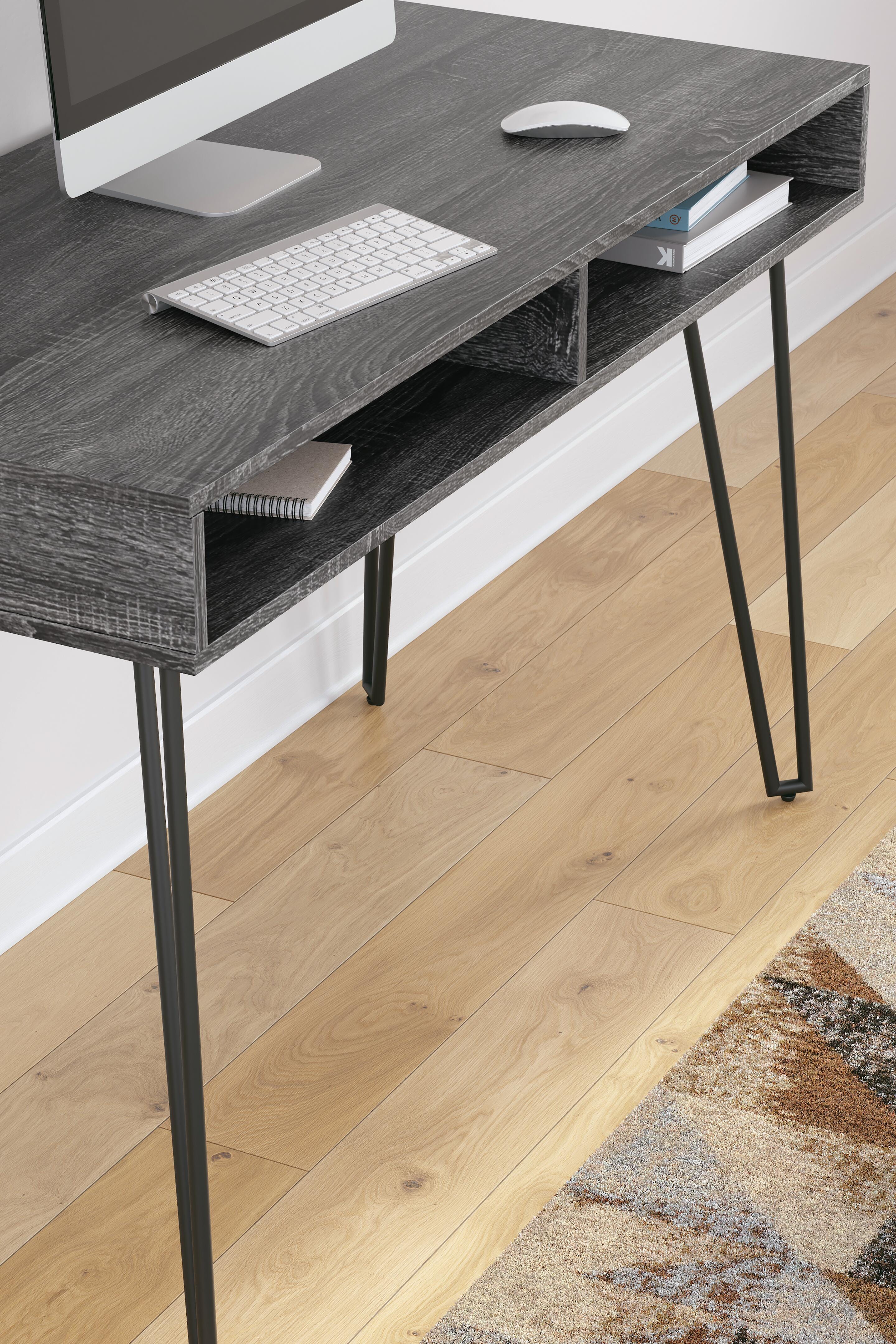 Strumford Home Office Desk, Charcoal/Black, large