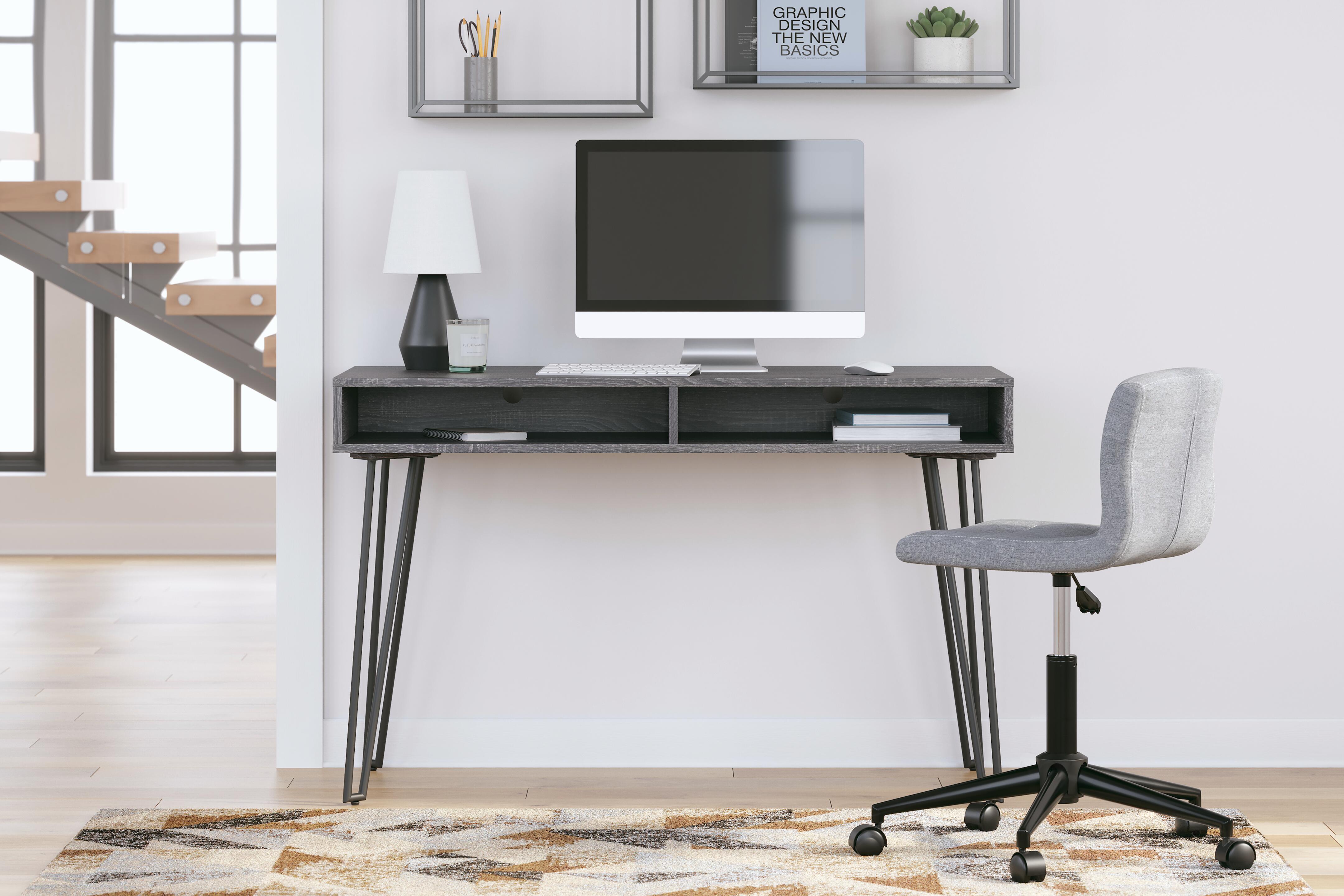 Strumford Home Office Desk, Charcoal/Black, rollover