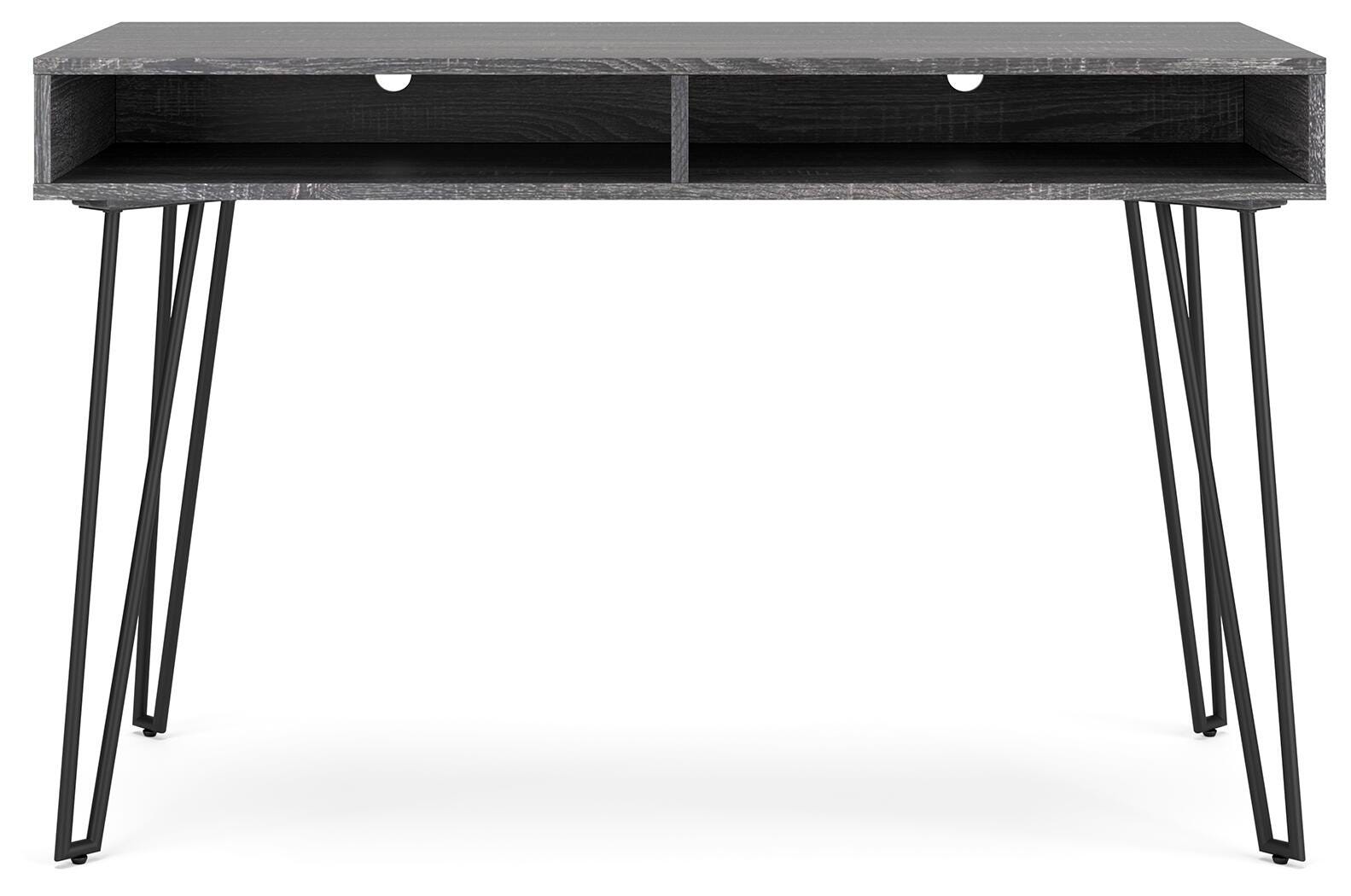 Strumford Home Office Desk, Charcoal/Black, large