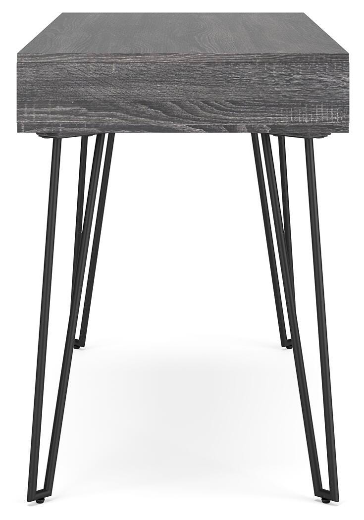 Strumford Home Office Desk, Charcoal/Black, large