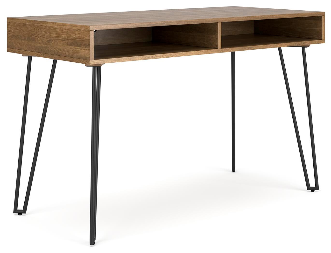 Strumford Home Office Desk, Brown/Black, large