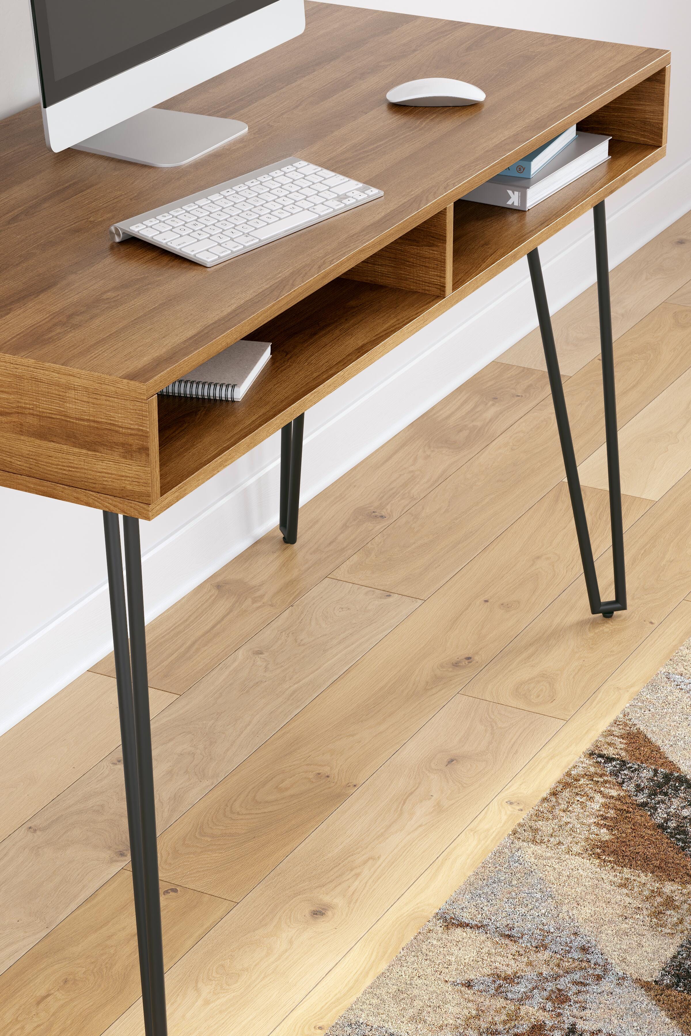 Strumford Home Office Desk, Brown/Black, large