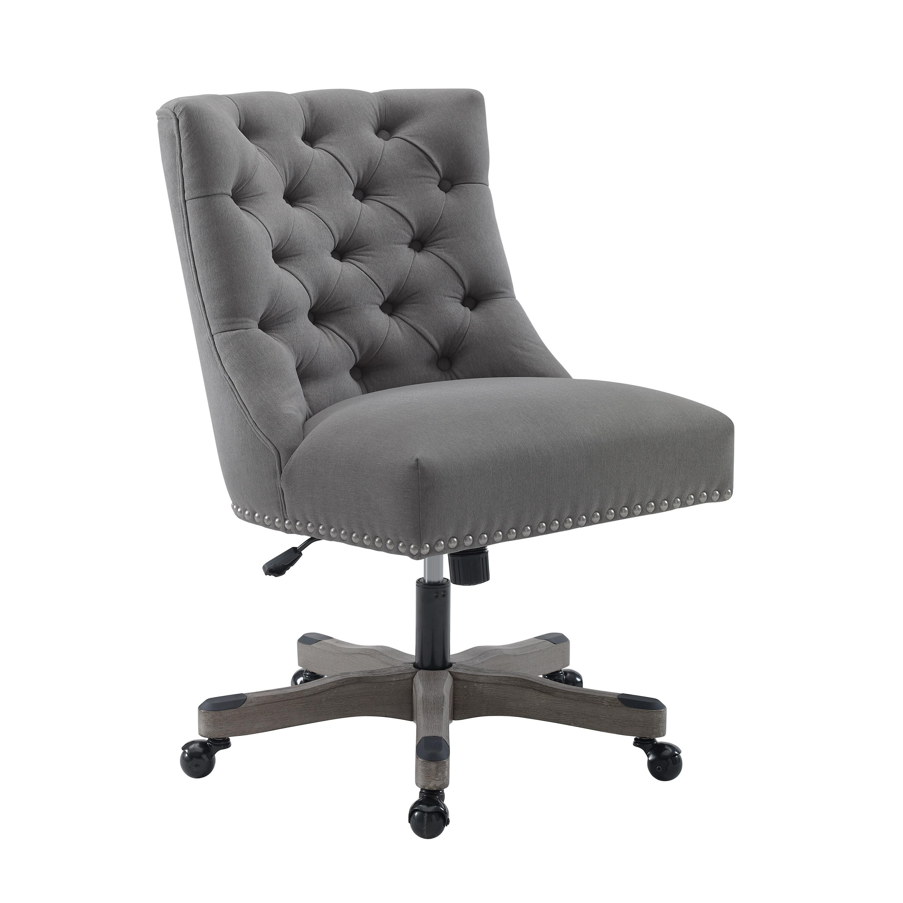 Linon Darcy Office Chair, Dark Gray, large