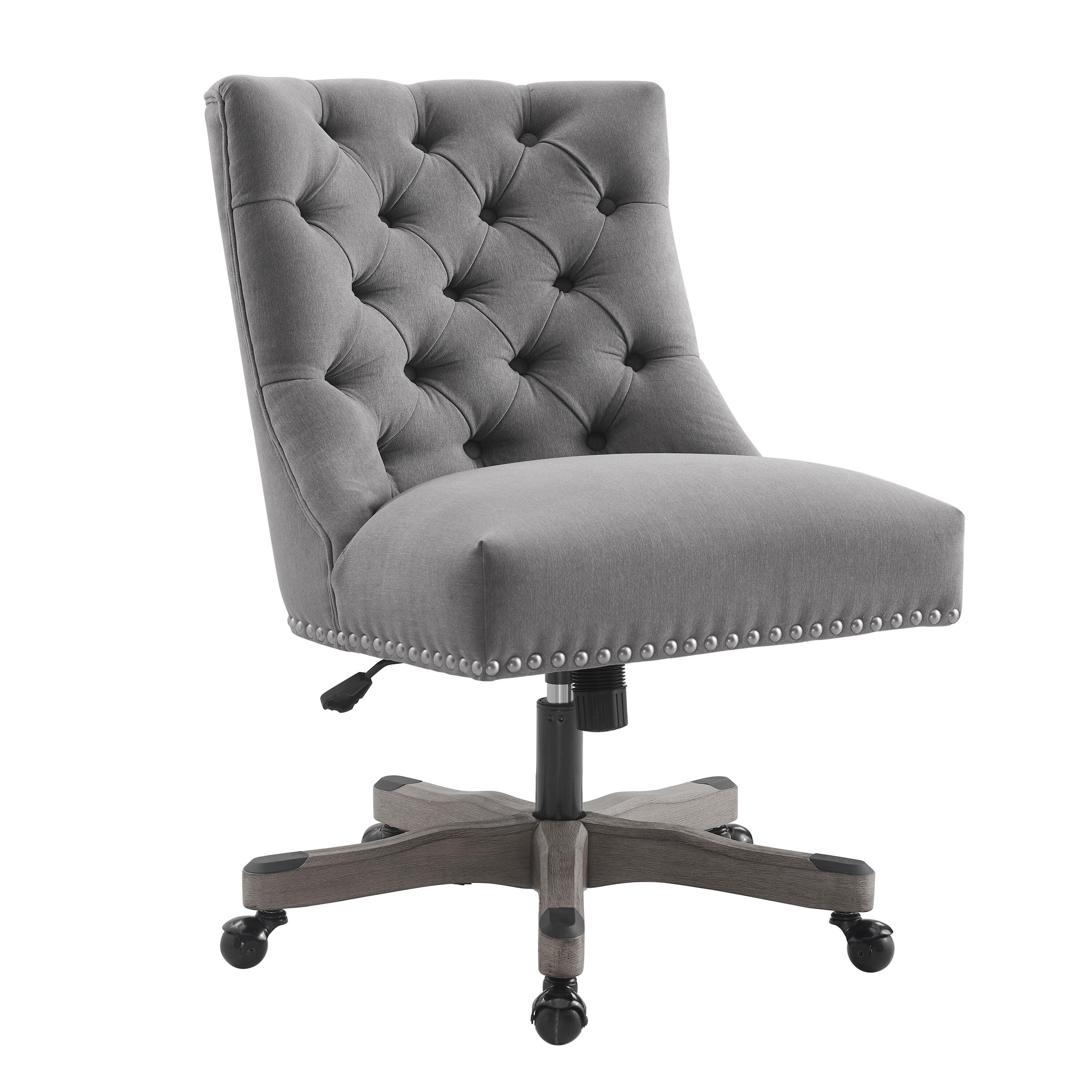 Linon Darcy Office Chair, Dark Gray, large