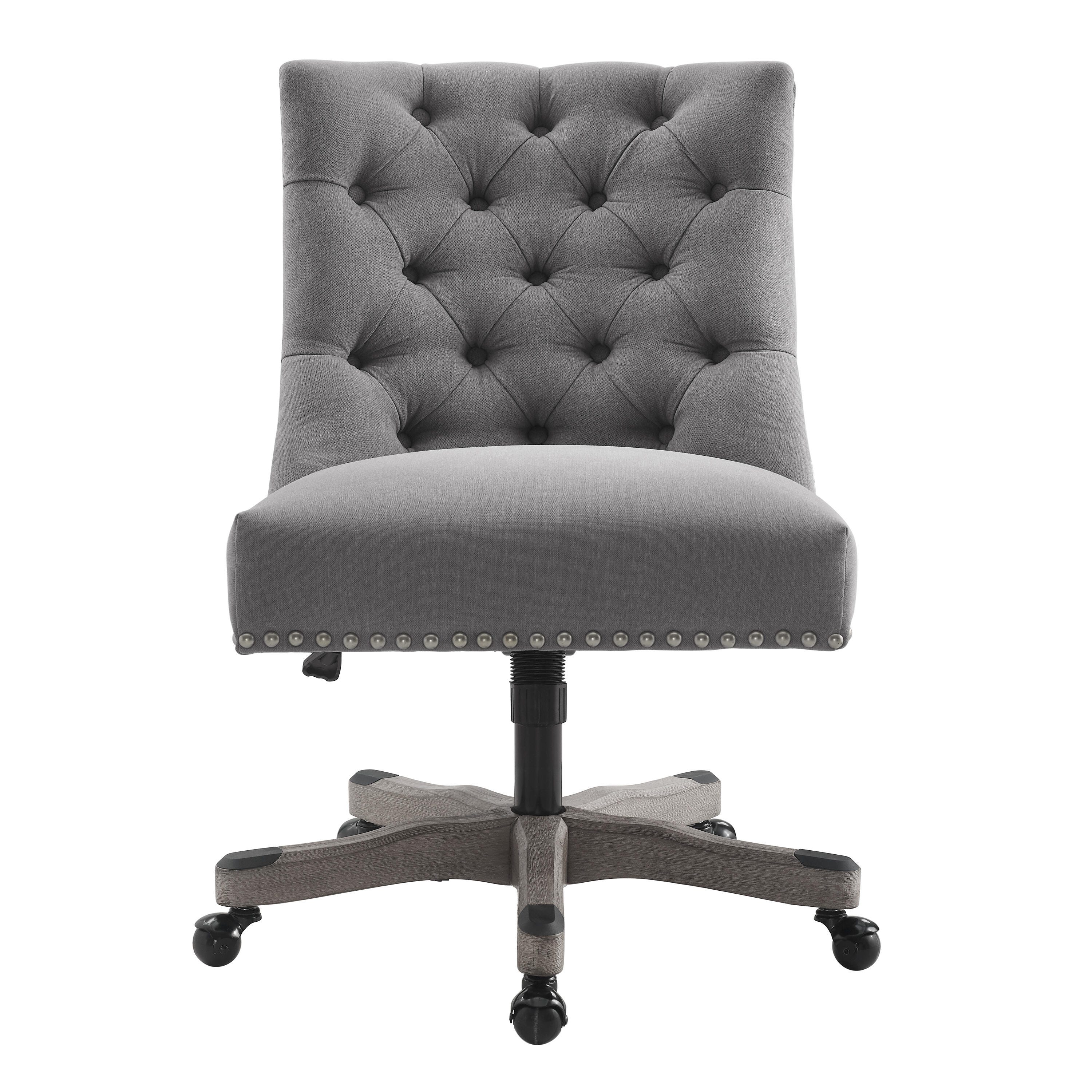 Linon Darcy Office Chair, Dark Gray, large