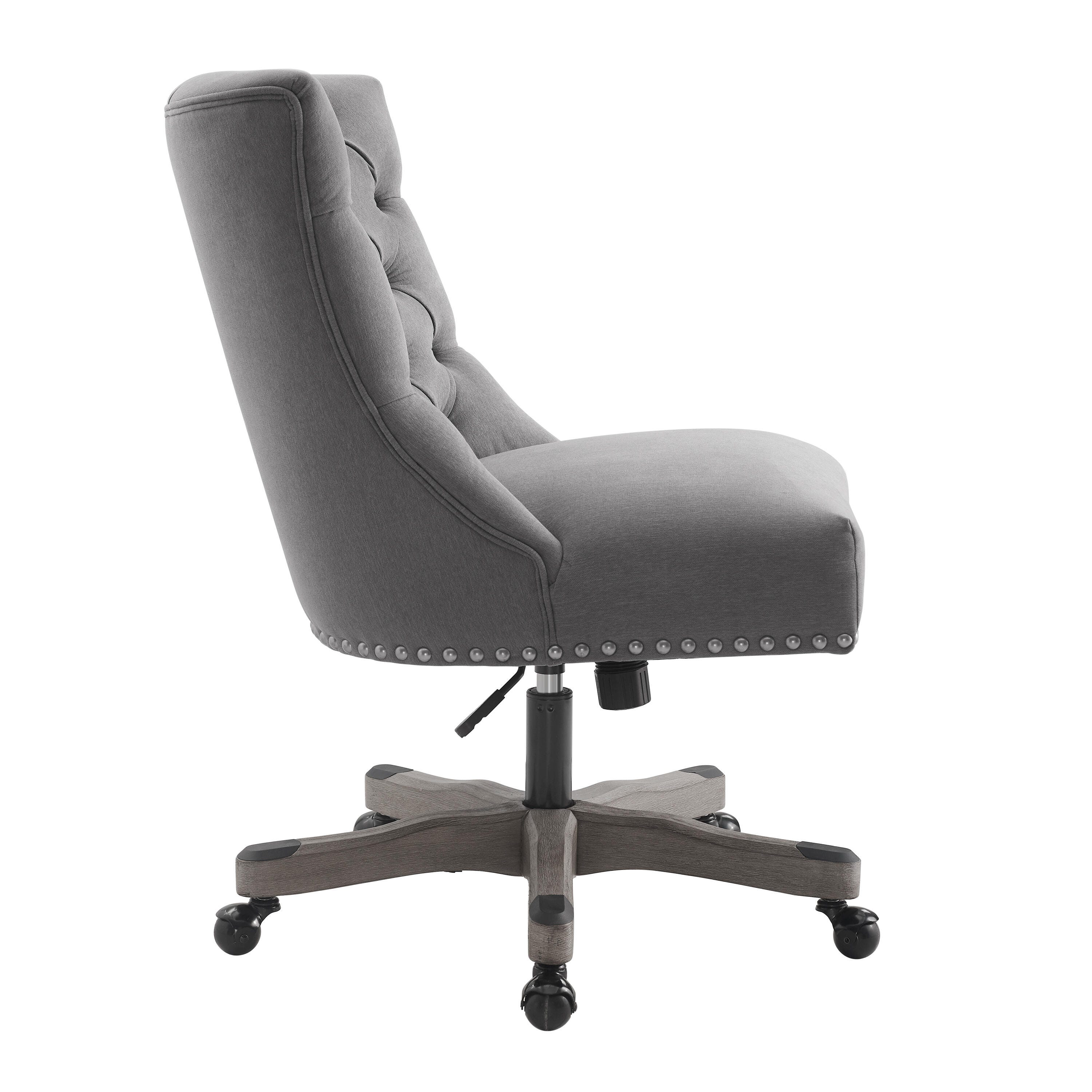 Linon Darcy Office Chair, Dark Gray, large