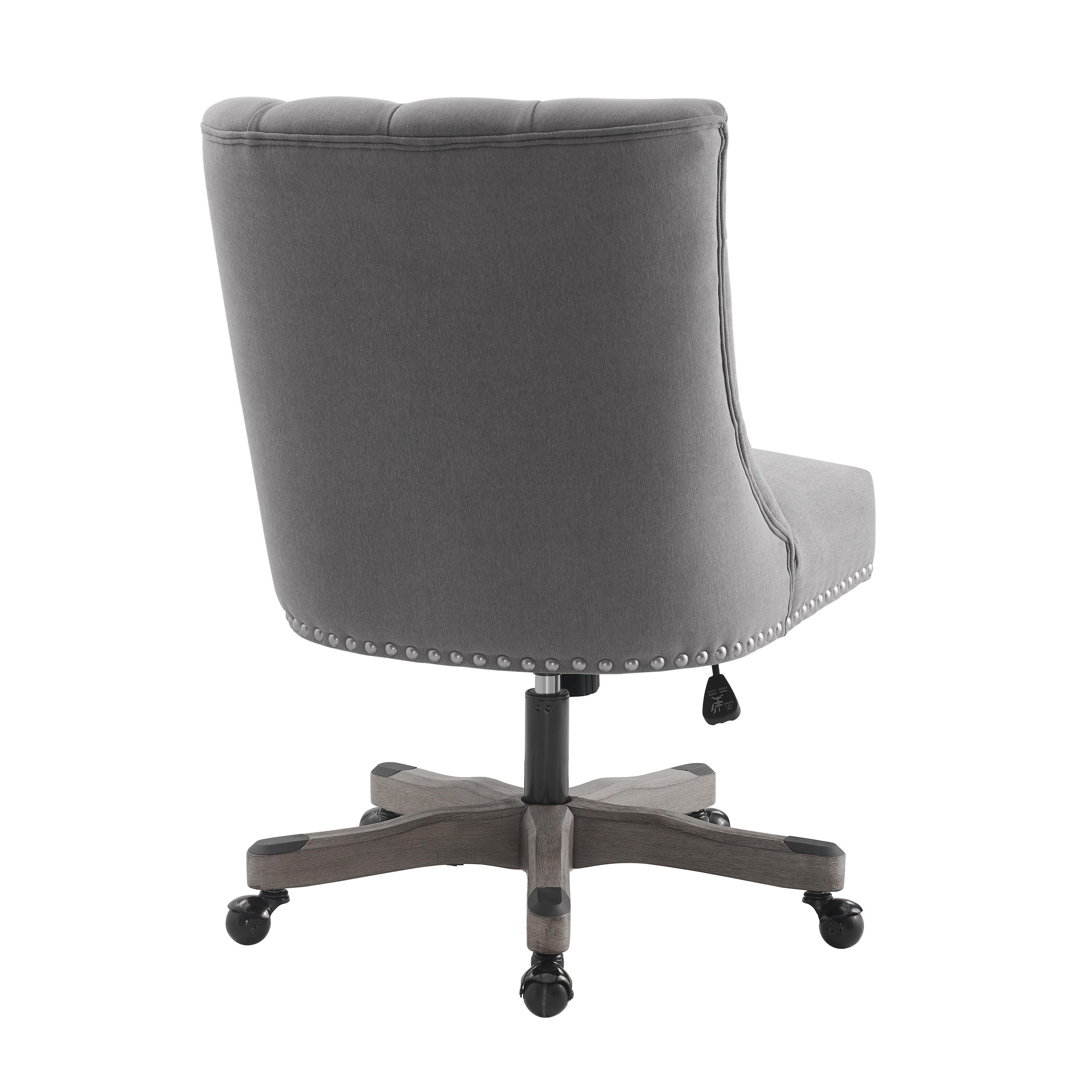 Linon Darcy Office Chair, Dark Gray, large