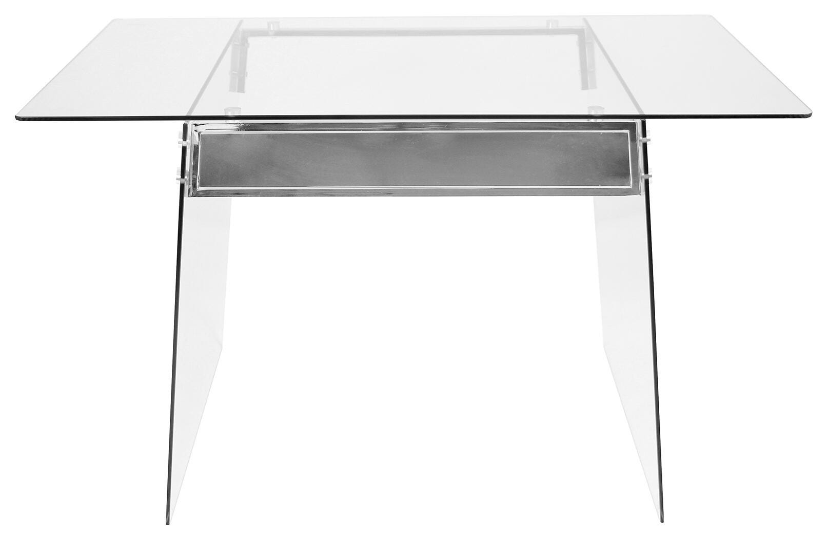 Glass Home Office Desk with Metal Accents, , large