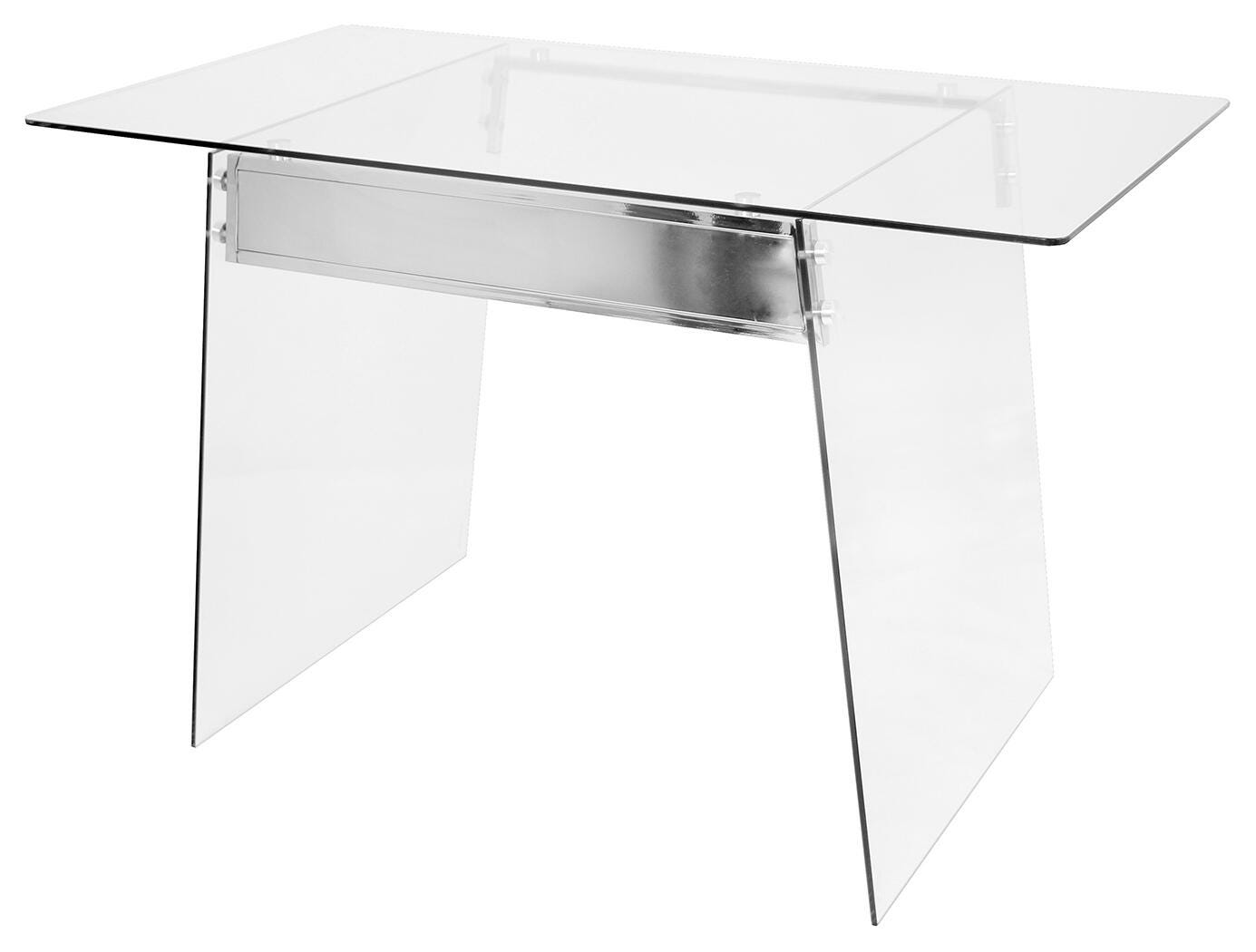 Glass Home Office Desk with Metal Accents, , large