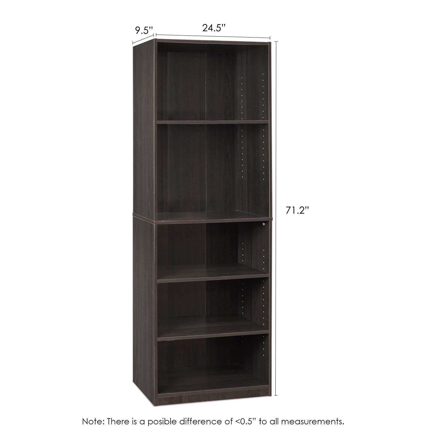 Five Shelf 71" Home Office Bookcase, , large