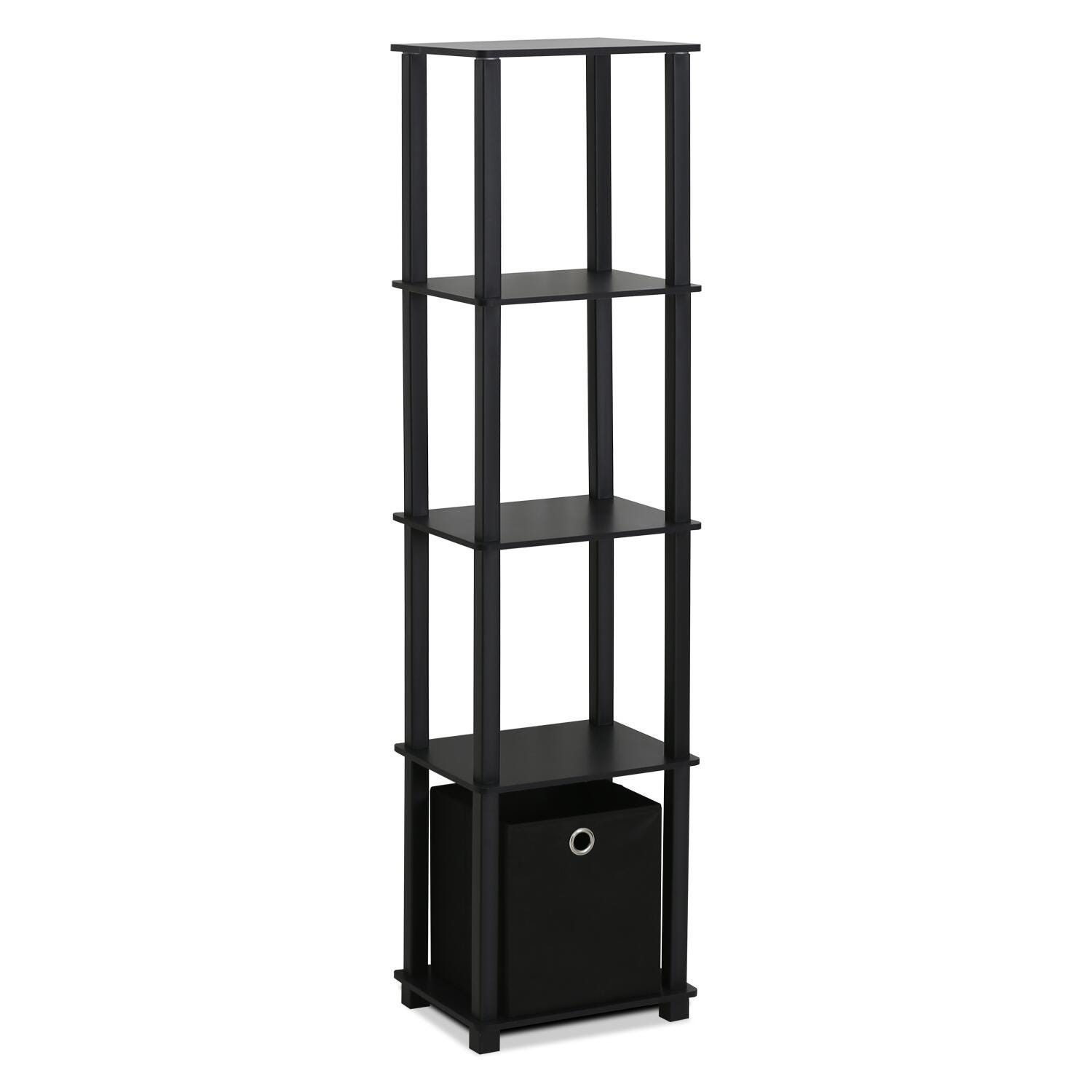 Five Shelf Home Office Bookcase with Bin, , large