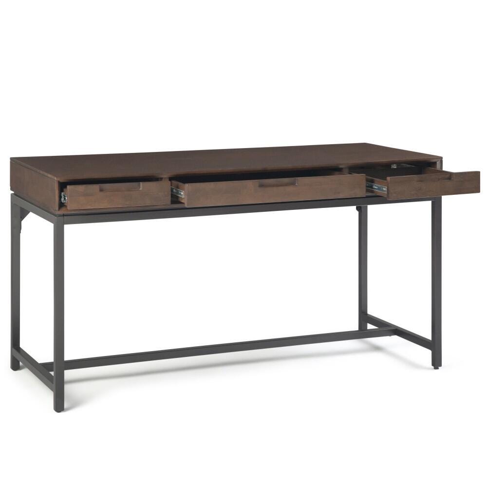 Simpli Home Banting 60" Desk, Walnut Brown, large