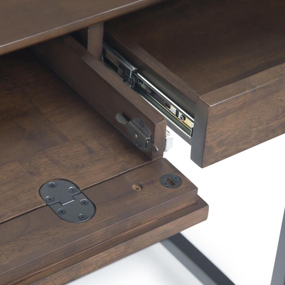 Simpli Home Banting 60" Desk, Walnut Brown, large