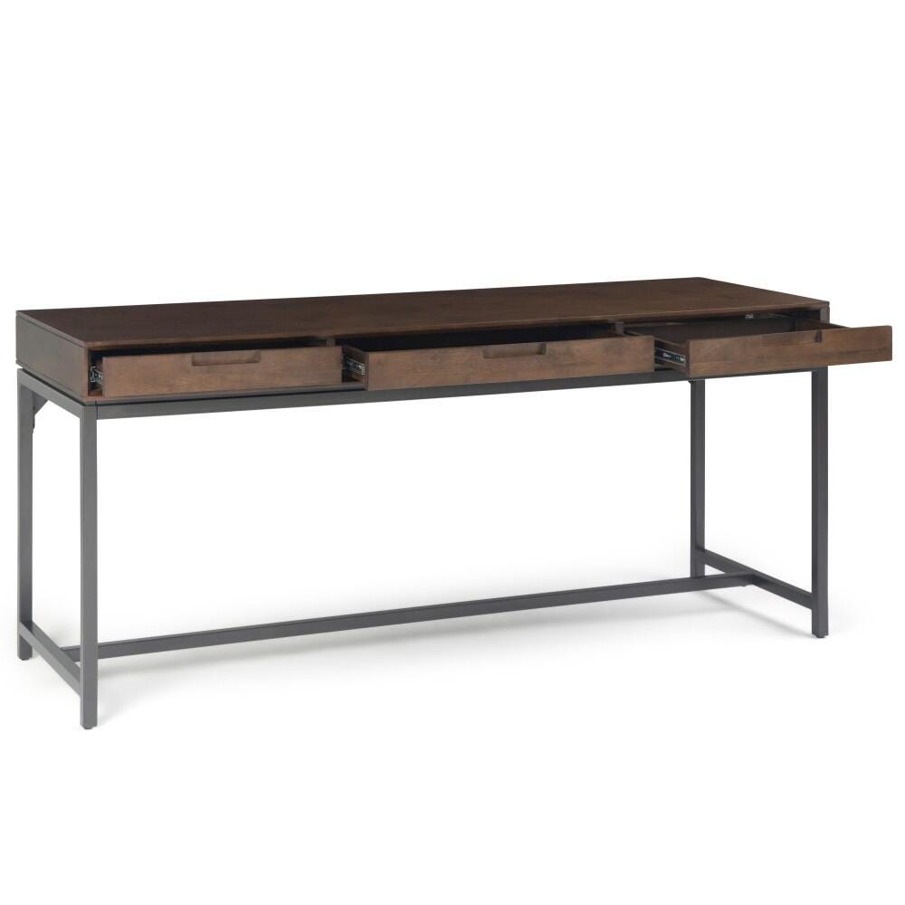 Simpli Home Banting 72" Desk, Walnut Brown, large