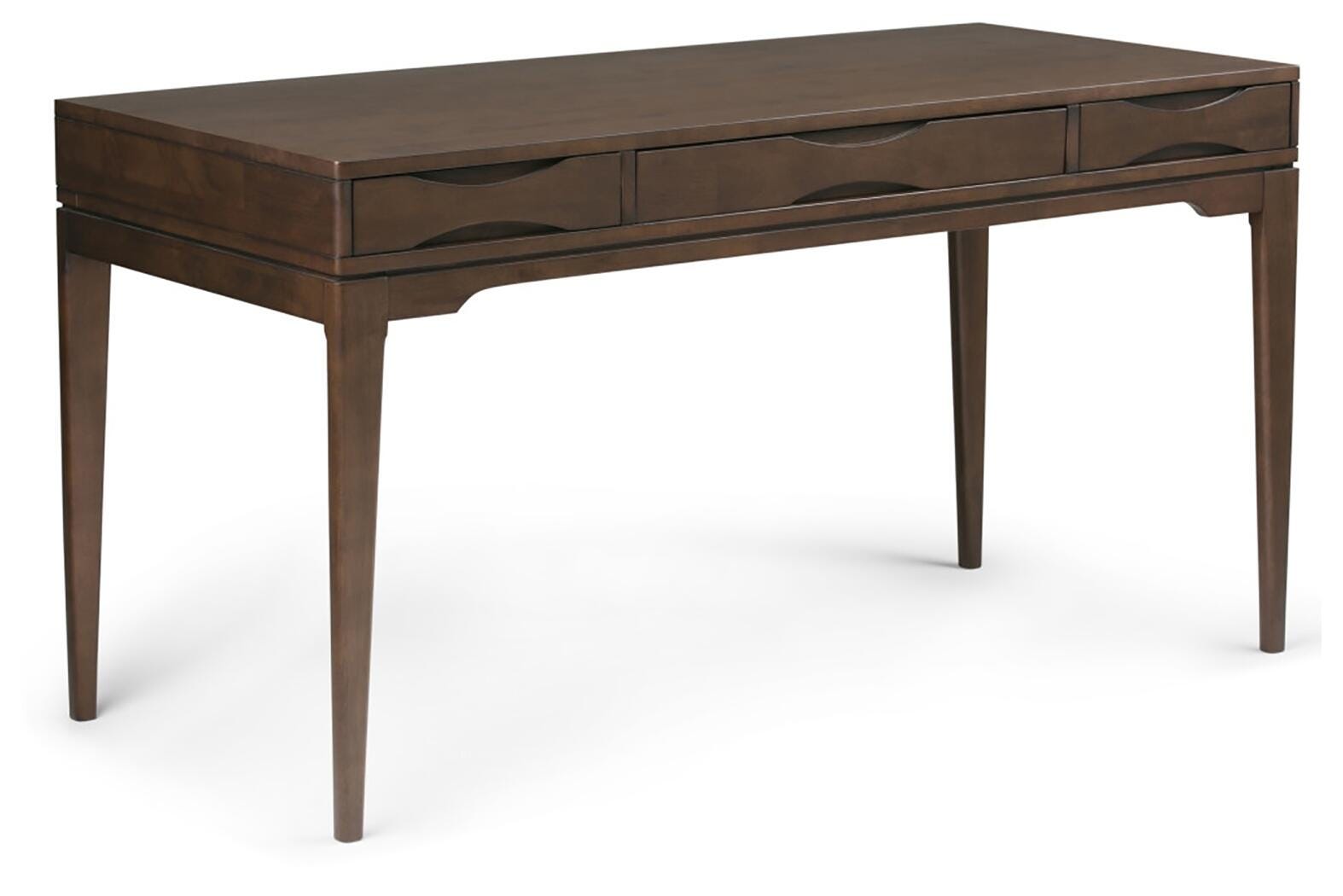 Writing Desk with Keyboard Tray, Walnut Brown, large