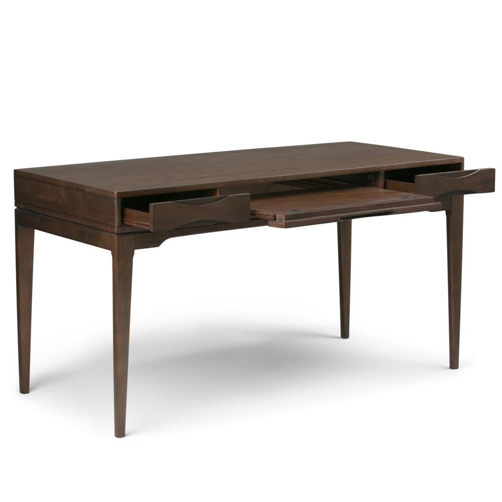 Writing Desk with Keyboard Tray, Walnut Brown, large