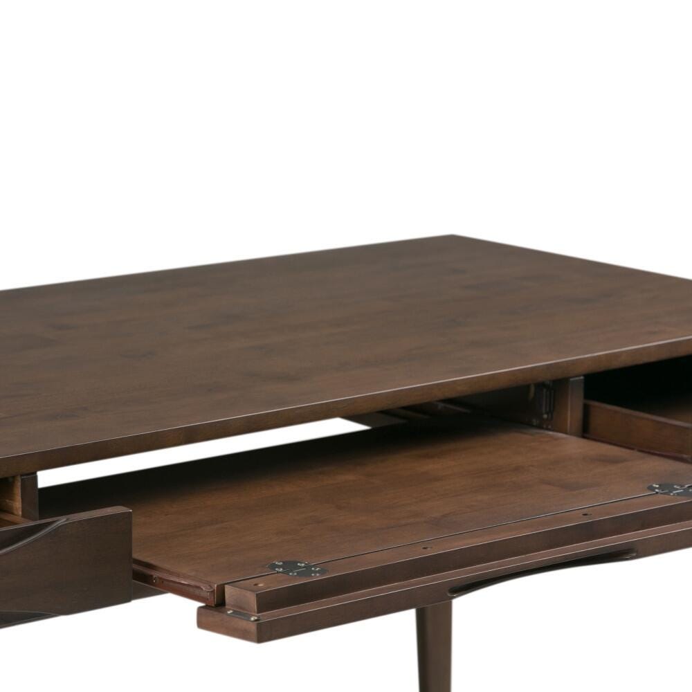 Writing Desk with Keyboard Tray, Walnut Brown, large