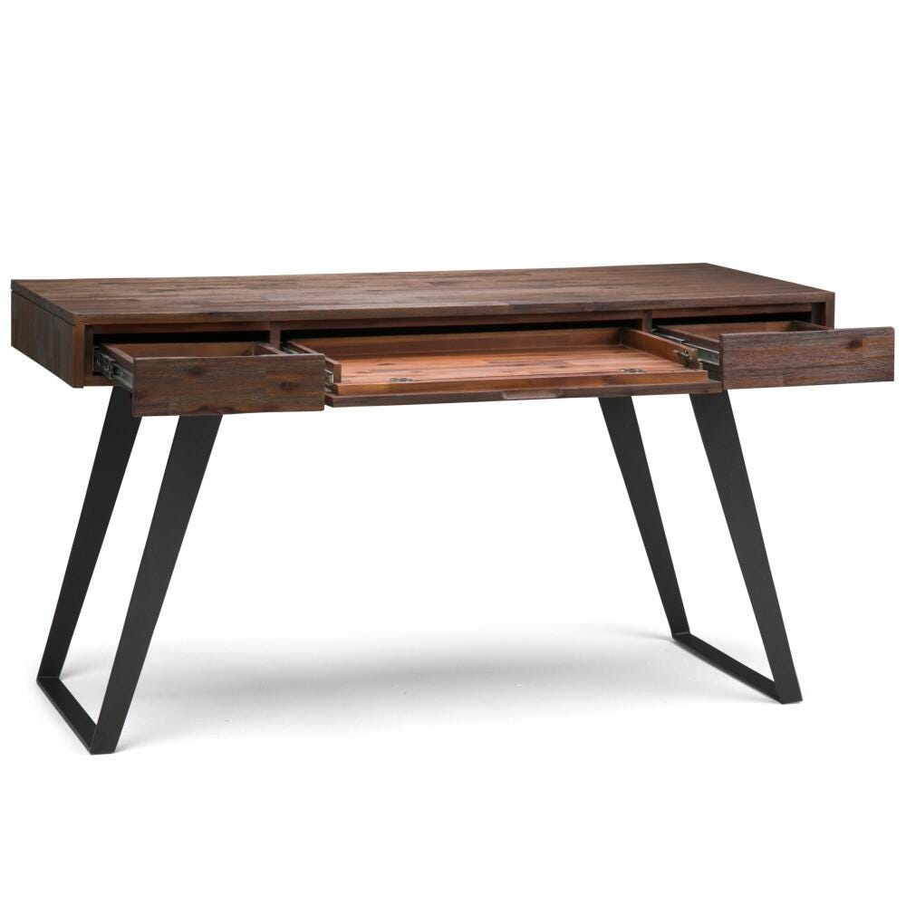 Industrial Metal Desk, Distressed Charcoal, large