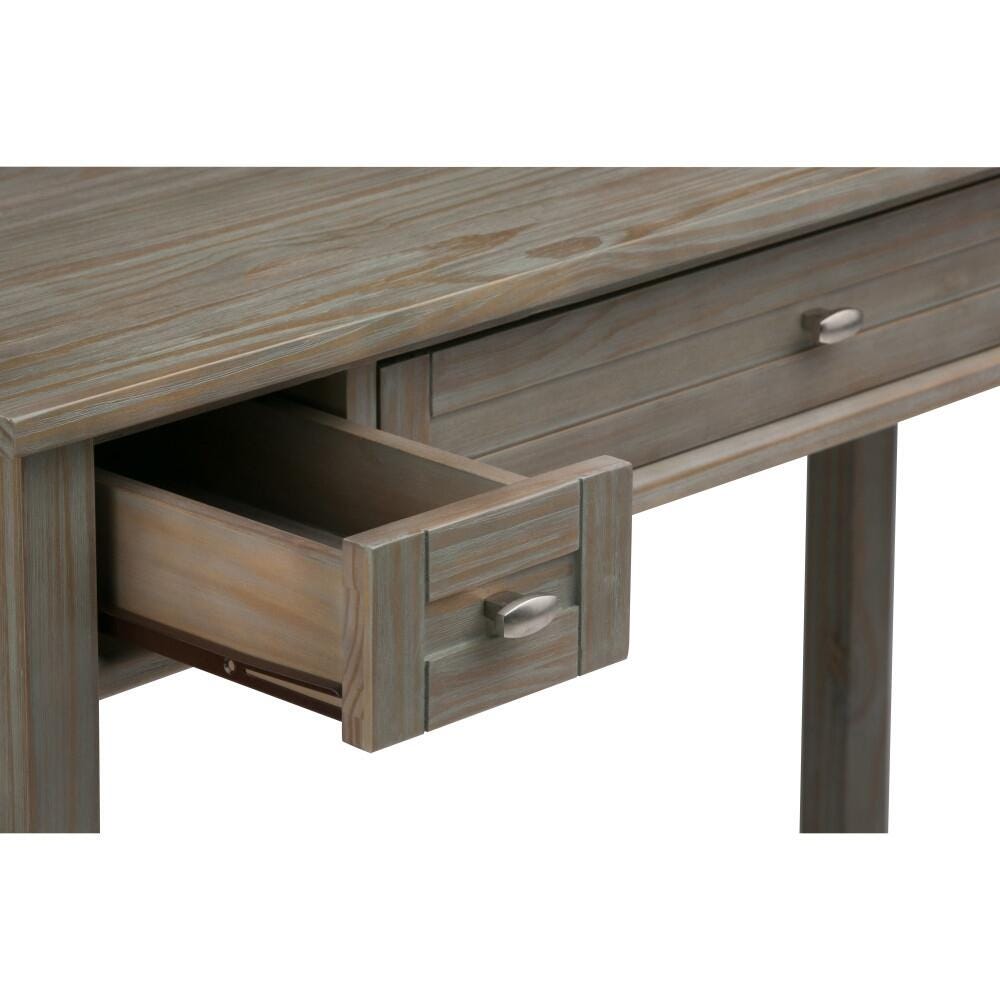 Writing Desk with Pull-Out Keyboard Tray, Distressed Gray, large