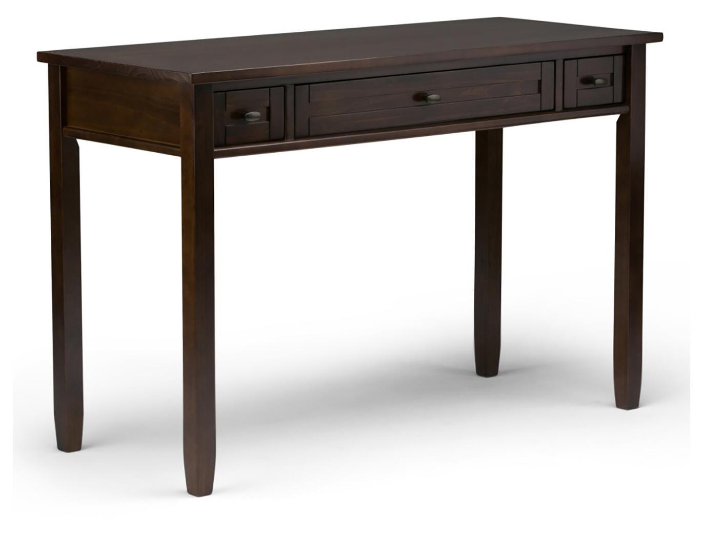 Writing Desk with Pull-Out Keyboard Tray, Tobacco Brown, large