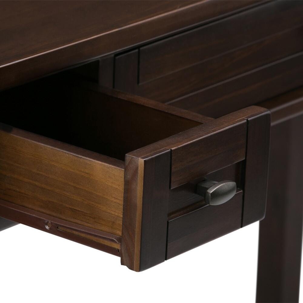 Writing Desk with Pull-Out Keyboard Tray, Tobacco Brown, large