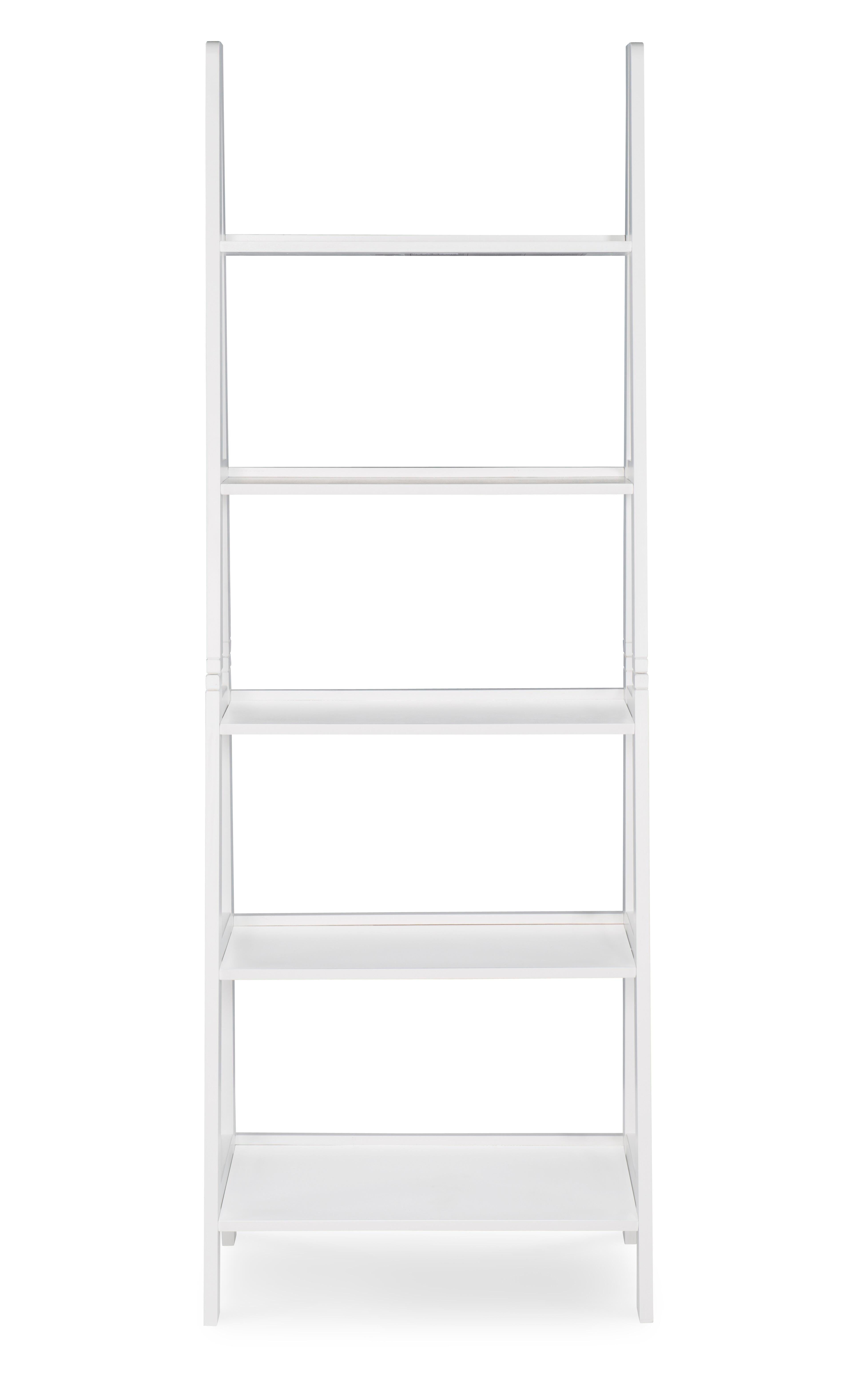 Linon Falan Ladder Bookshelf, White, large