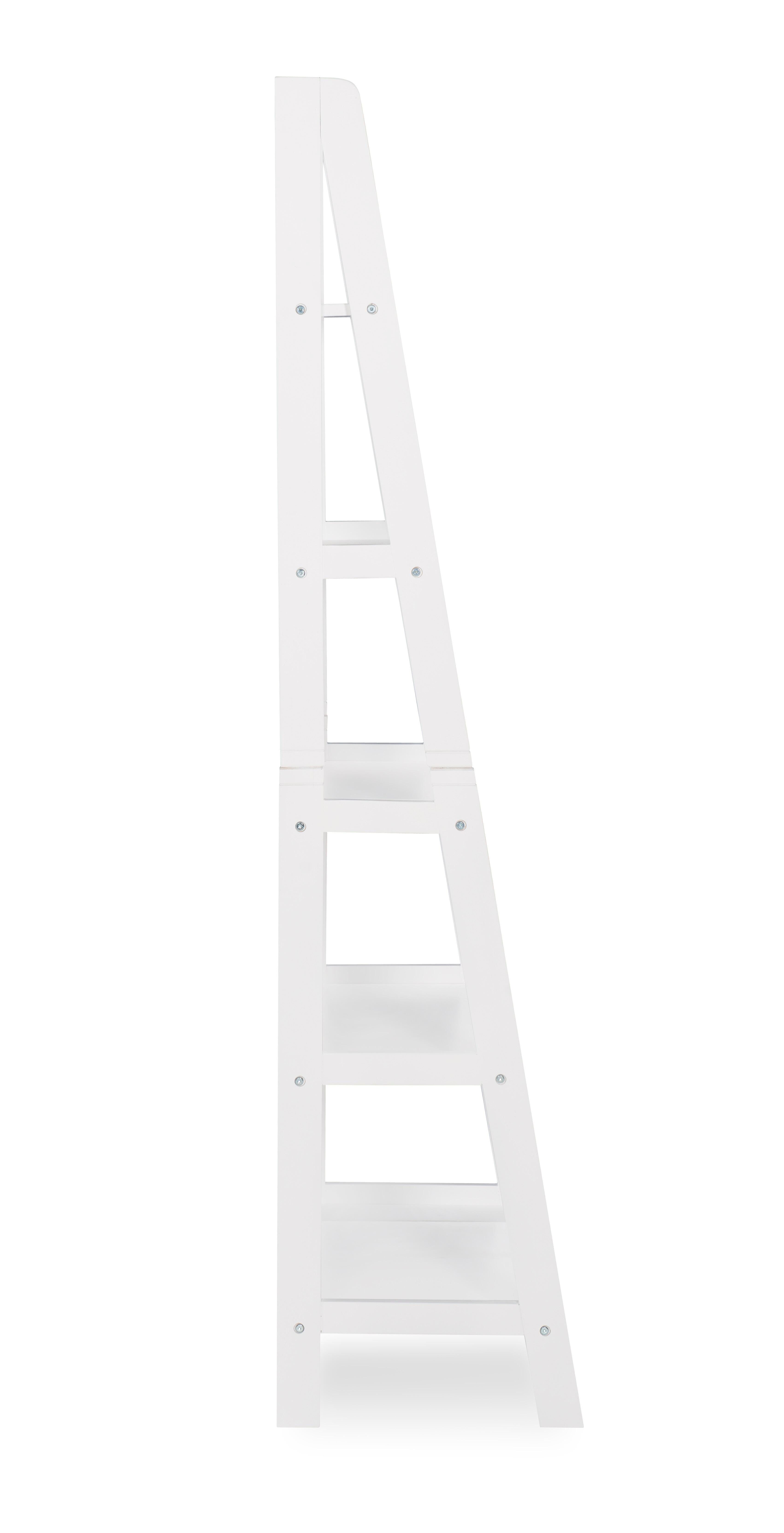 Linon Falan Ladder Bookshelf, White, large