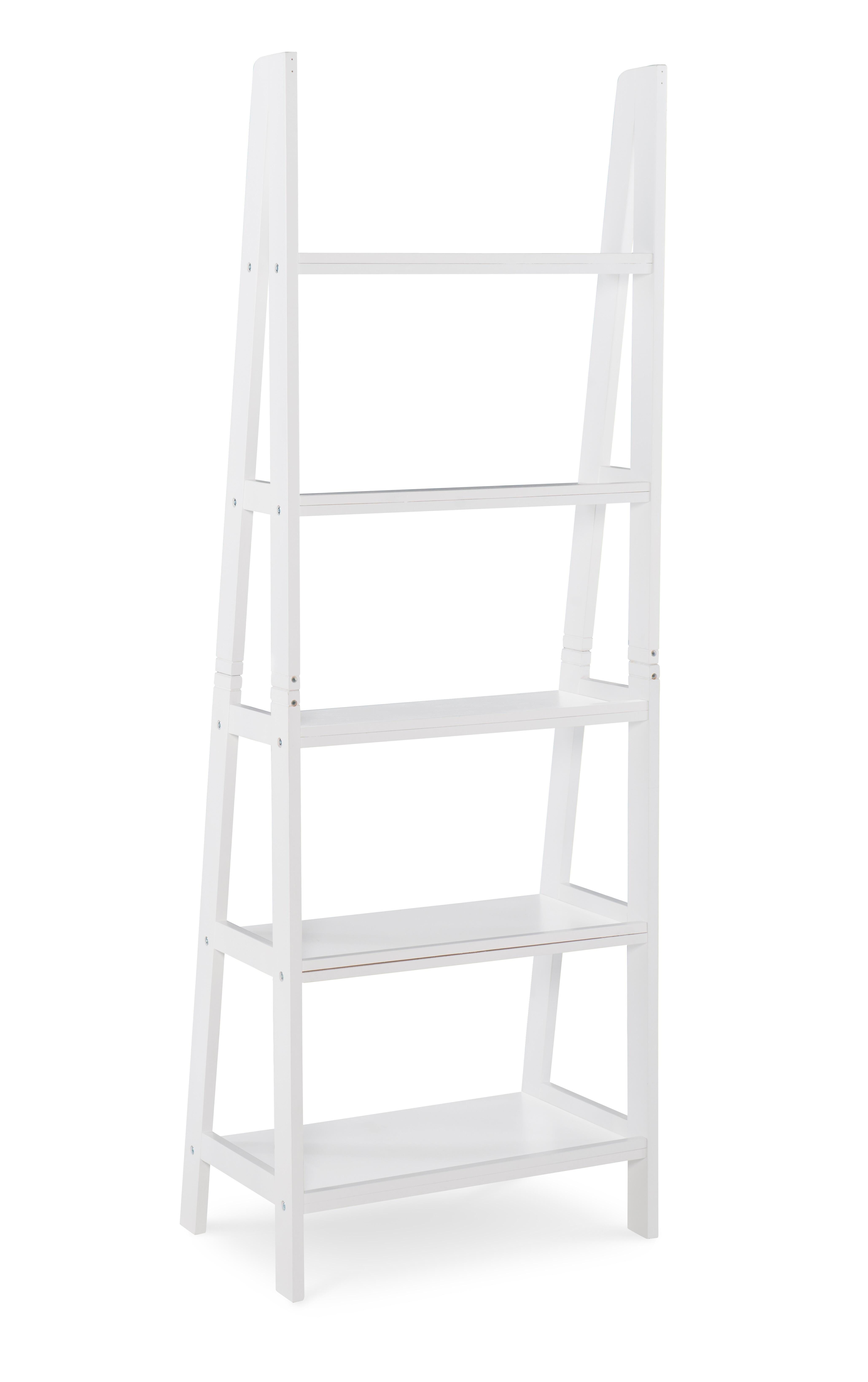 Linon Falan Ladder Bookshelf, White, large