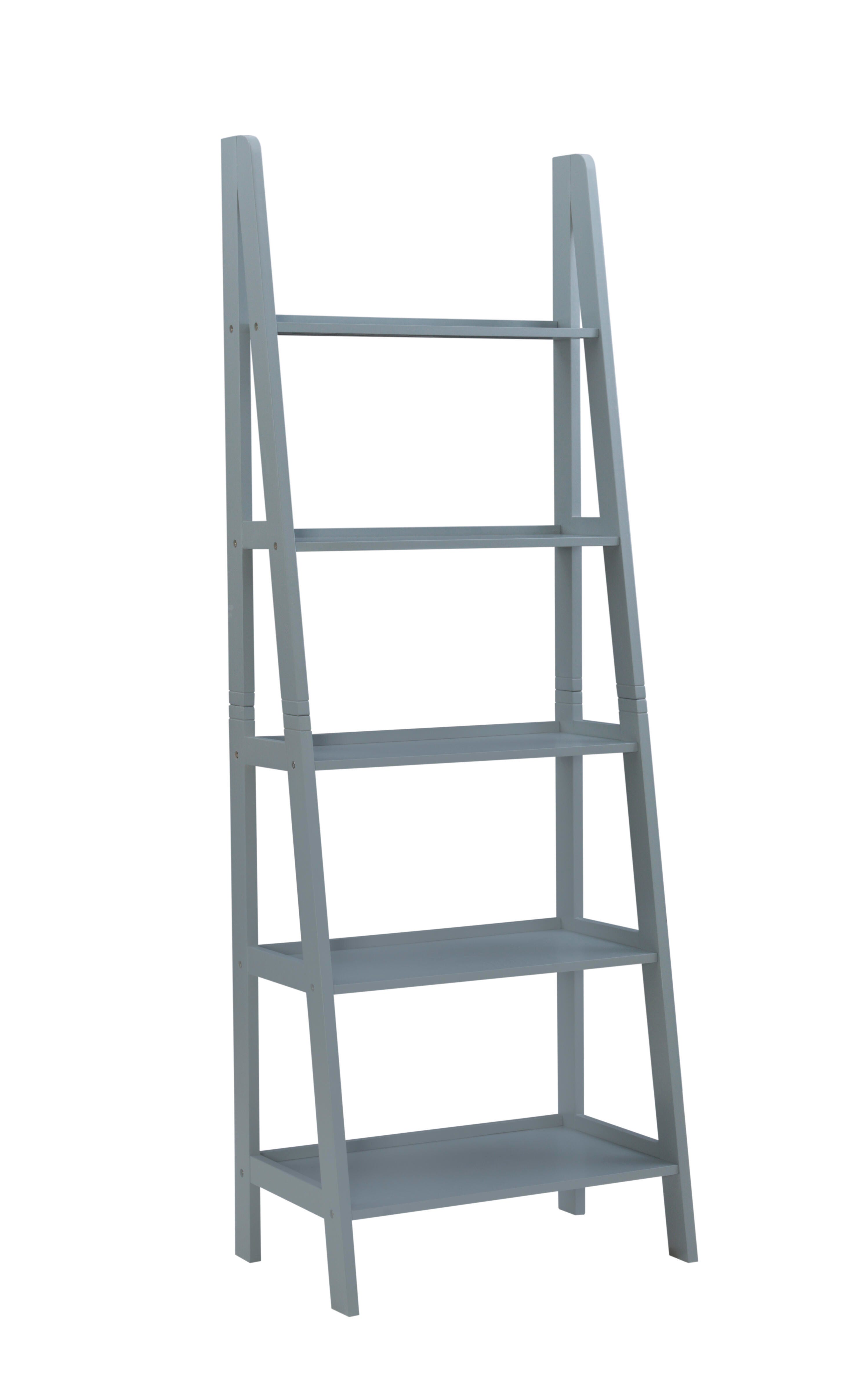 Linon Falan Ladder Bookshelf, Gray, large