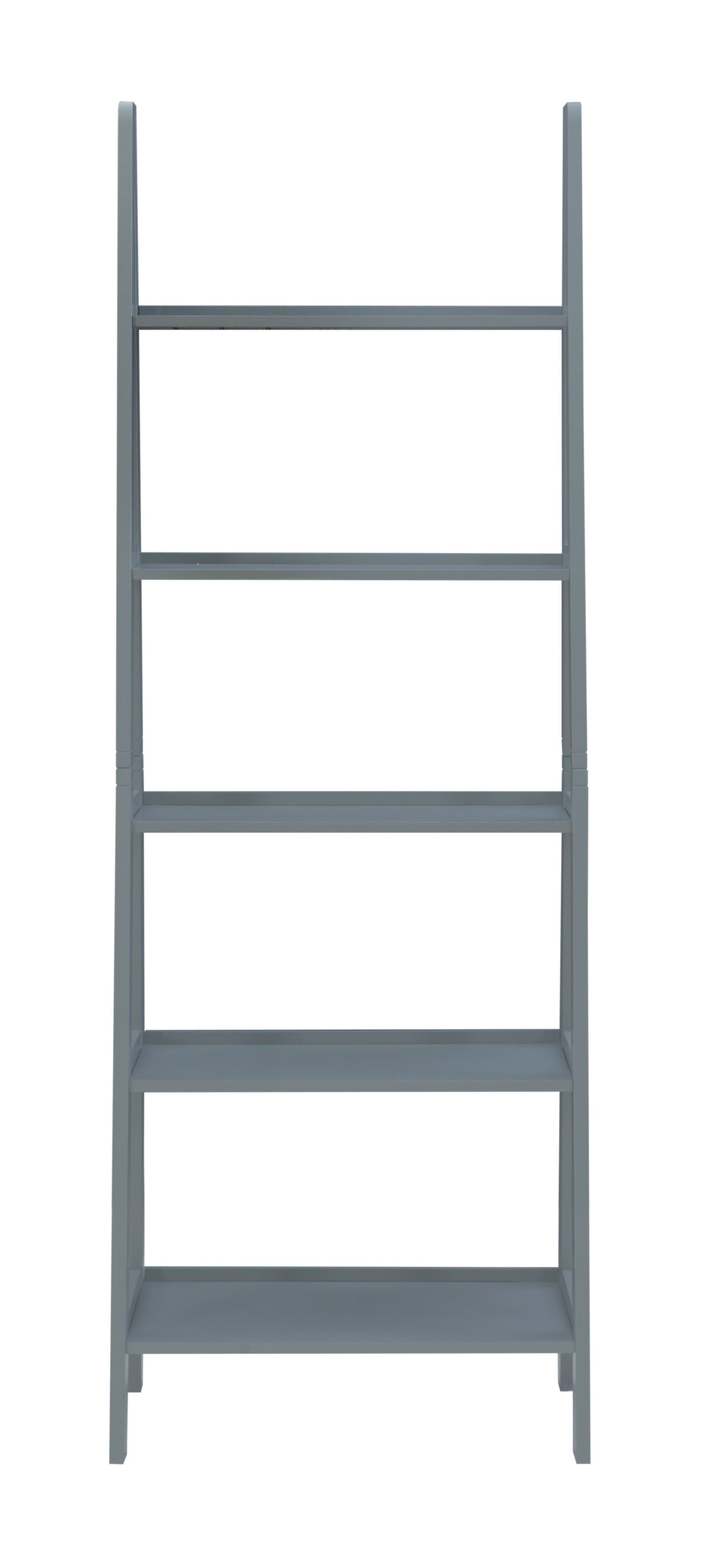 Linon Falan Ladder Bookshelf, Gray, large
