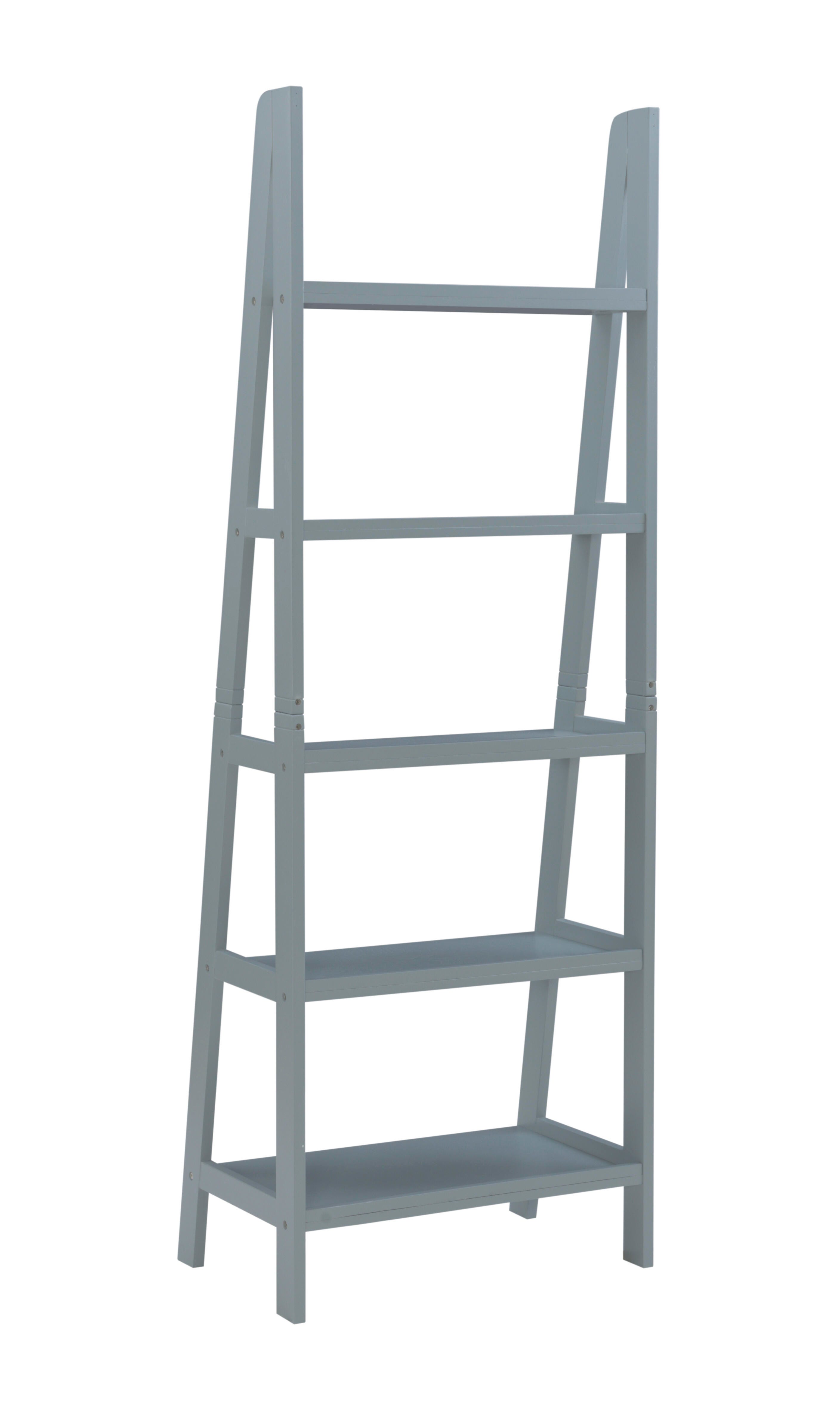 Linon Falan Ladder Bookshelf, Gray, large