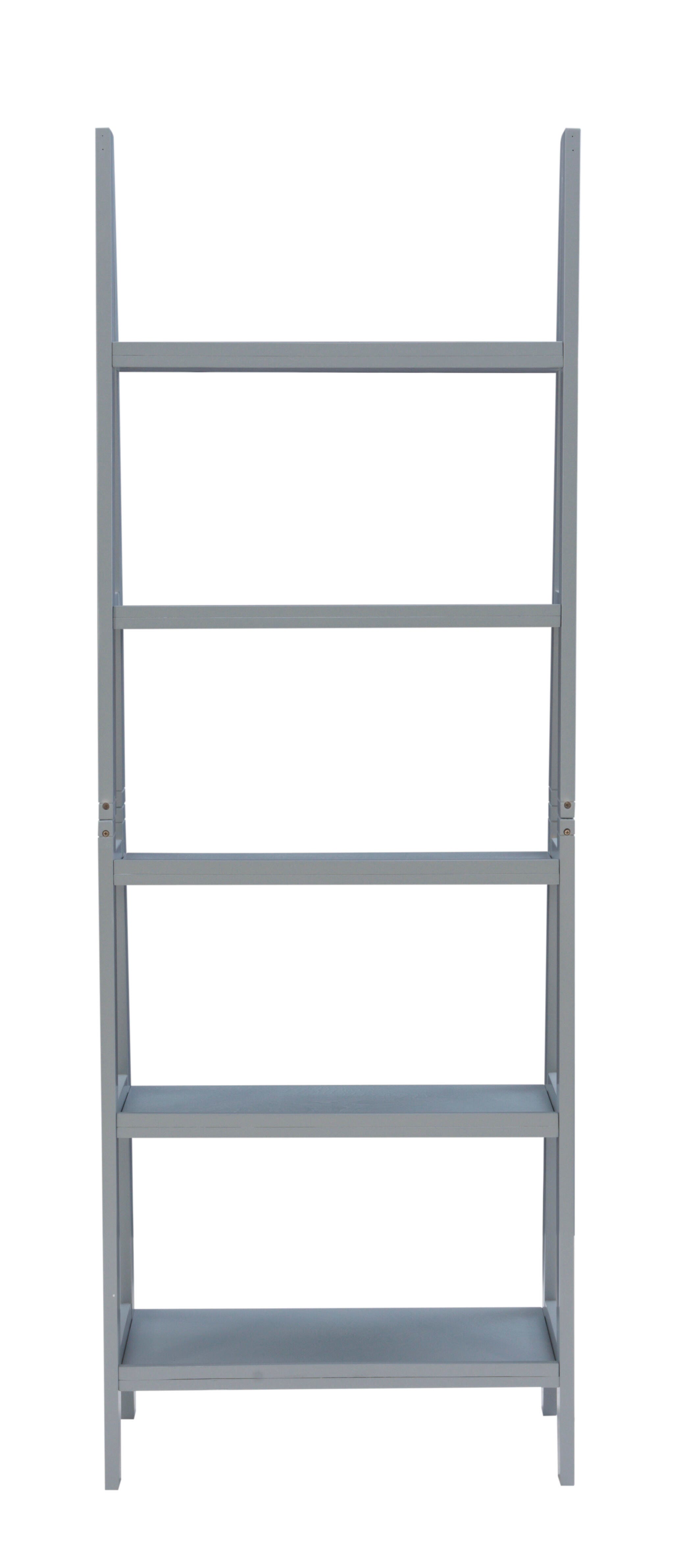 Linon Falan Ladder Bookshelf, Gray, large