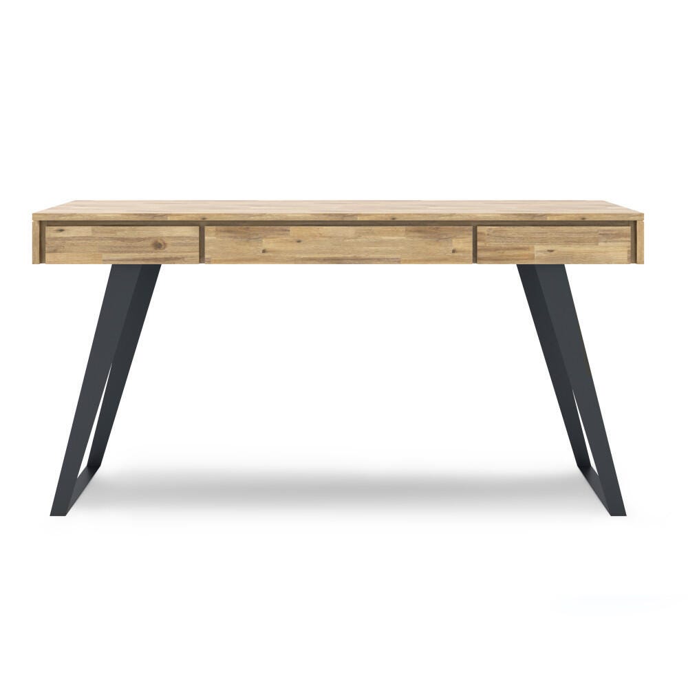 Simpli Home Lowry Industrial 54" Desk, Distressed Golden Wheat, large